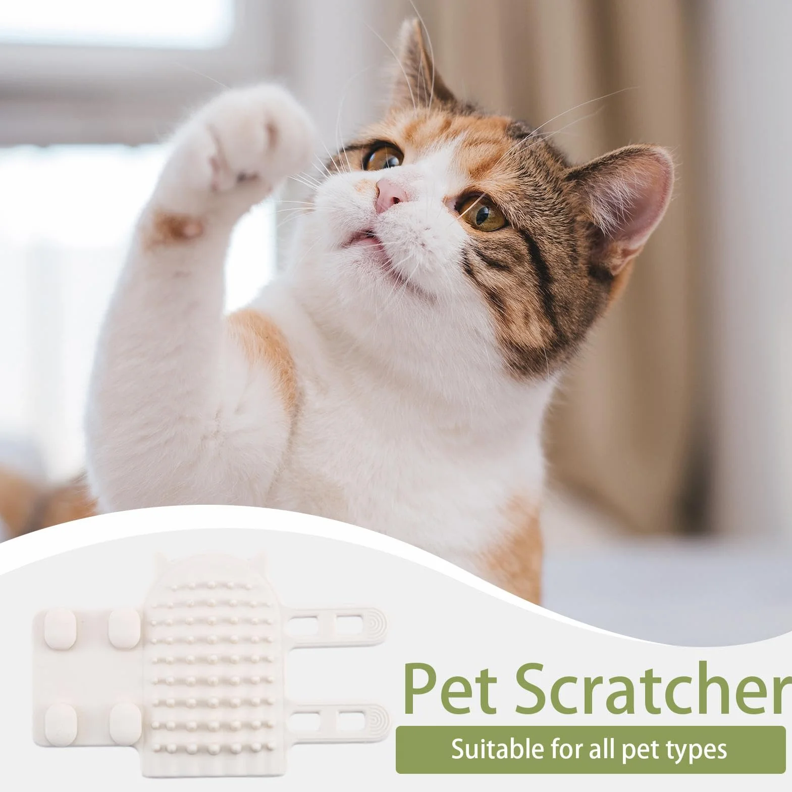 Cat Scratcher Brosse d’angle pour chat Brosse murale Silicone Auto-toiletteur Grattoir doux Visage