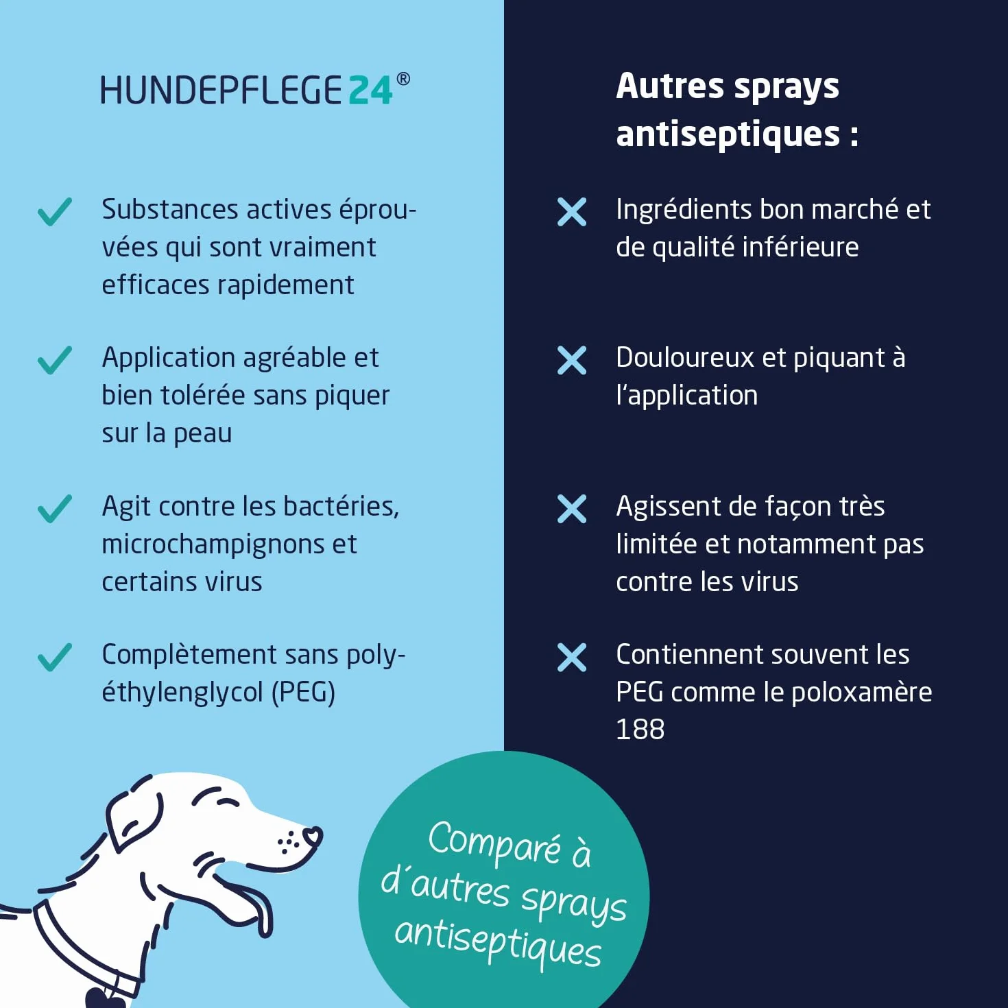 Spray Antiseptique Chien Chat 125ml - Désinfecte Apaise Soigne Protège Blessures Cicatrisant