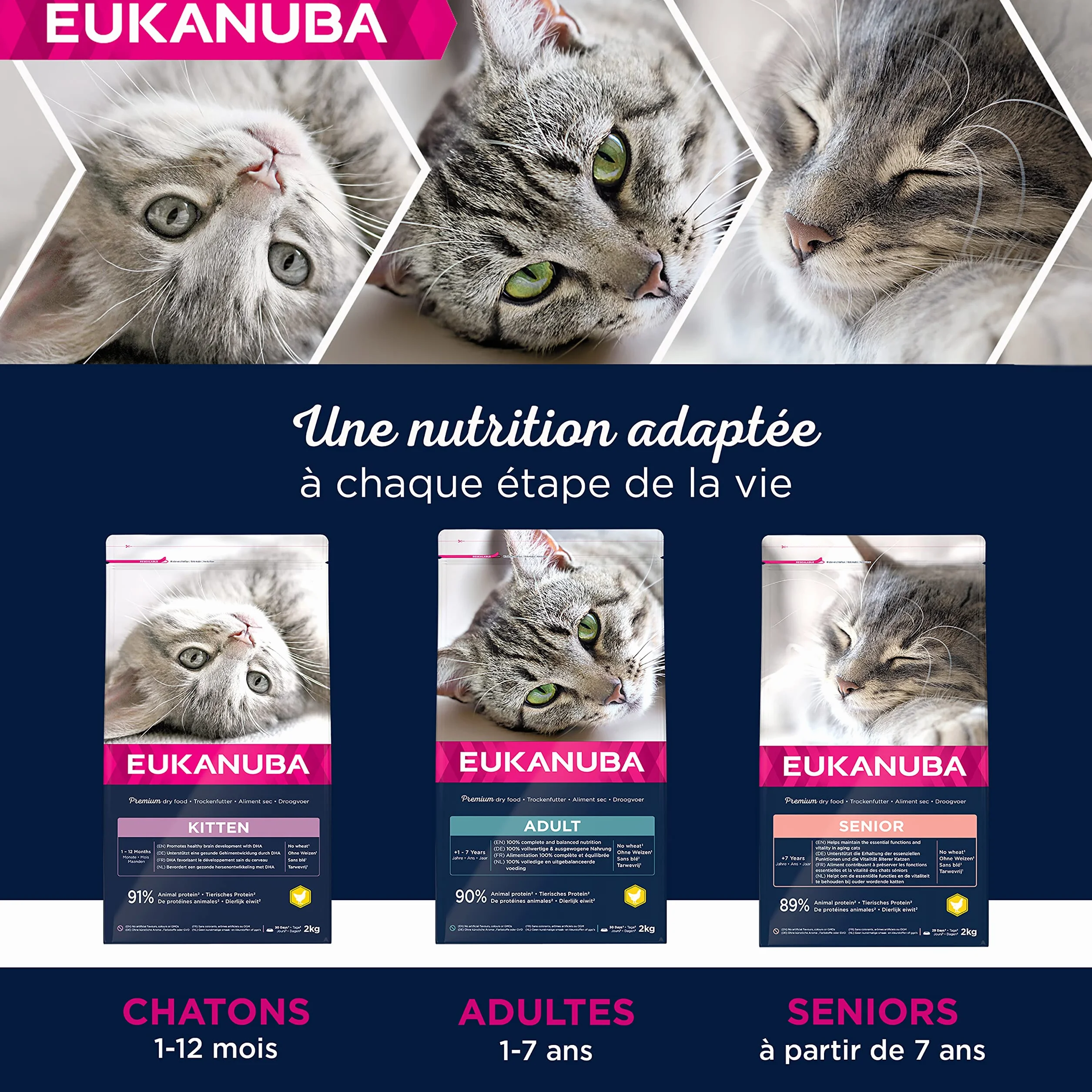 EUKANUBA Croquettes Premium Chat Stérilisé Surpoids Adulte Senior 10kg