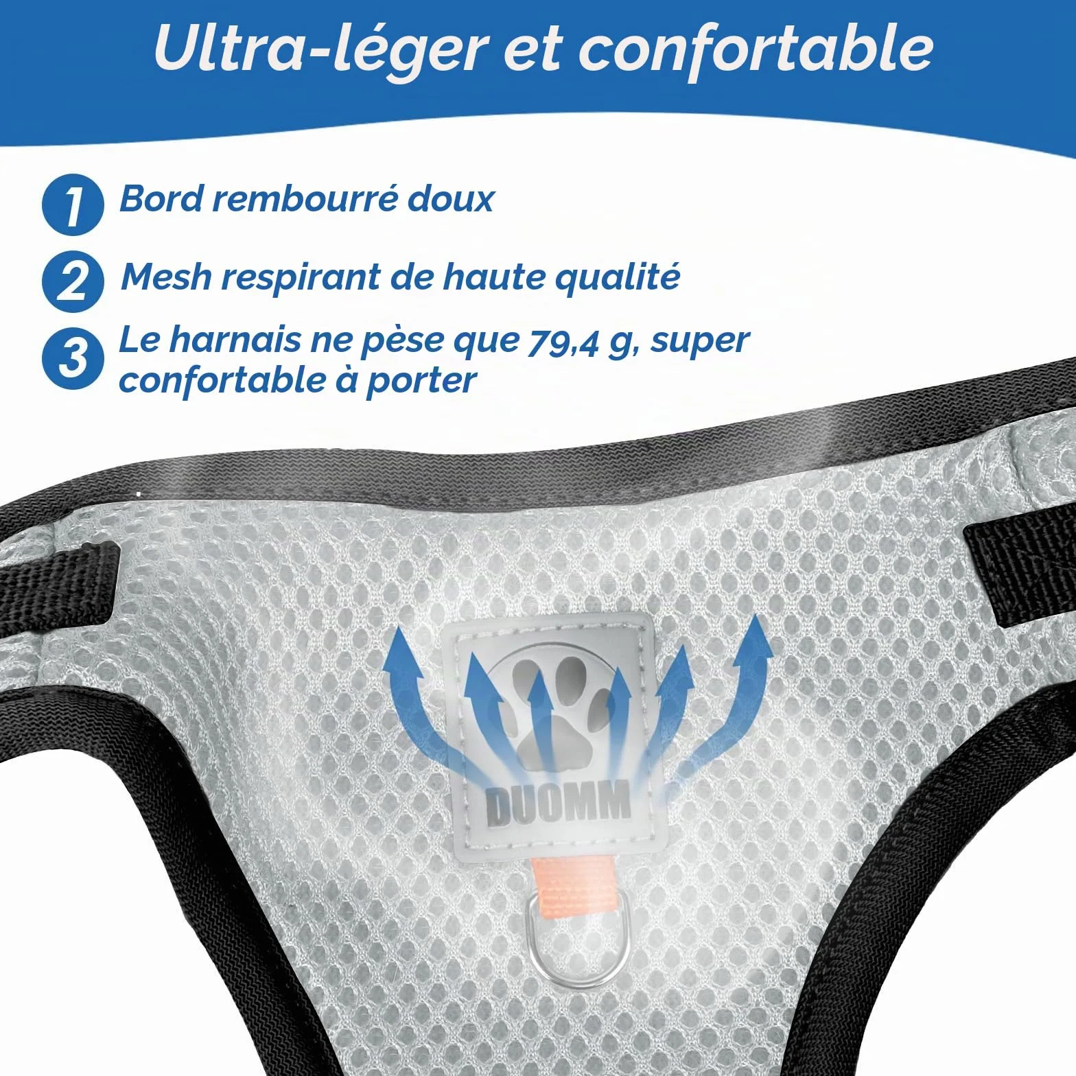Harnais Chien Anti évasion avec Corde de Traction Télescopique Automatique 5m/16.4 Ft Réglable Anti Fugue Chat Chaton (M)