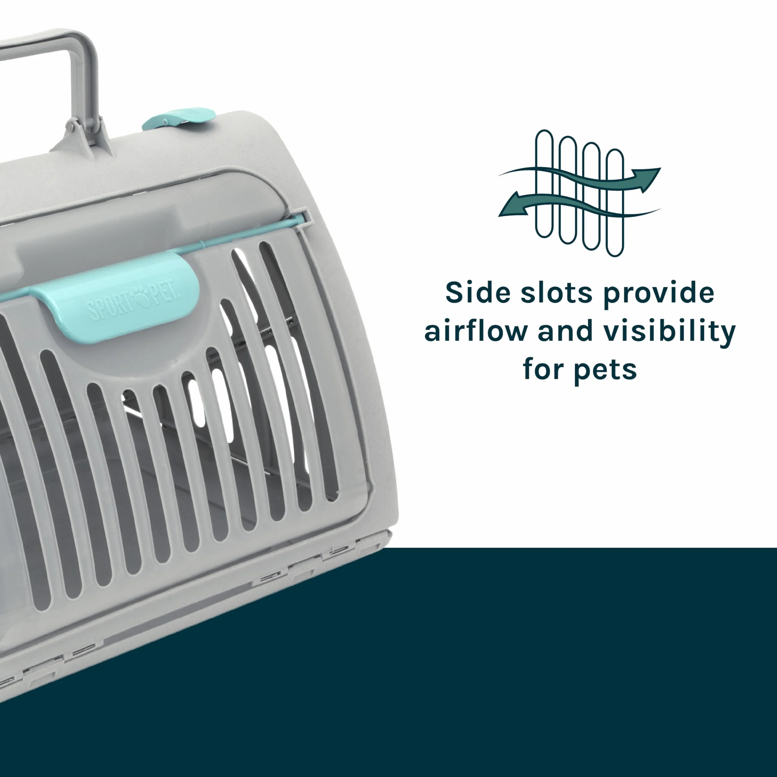 SportPet Designs Sac de Transport Pliable en Plastique pour Chat Gris avec Lit Imperméable