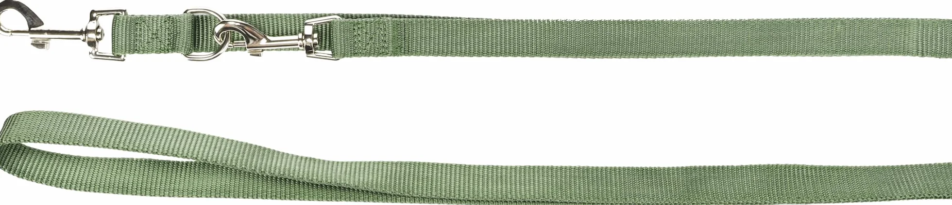 Ziggi Kaki Longe pour Chien 200 cm x 15 mm Nylon réglable 3 Positions Mains Libres