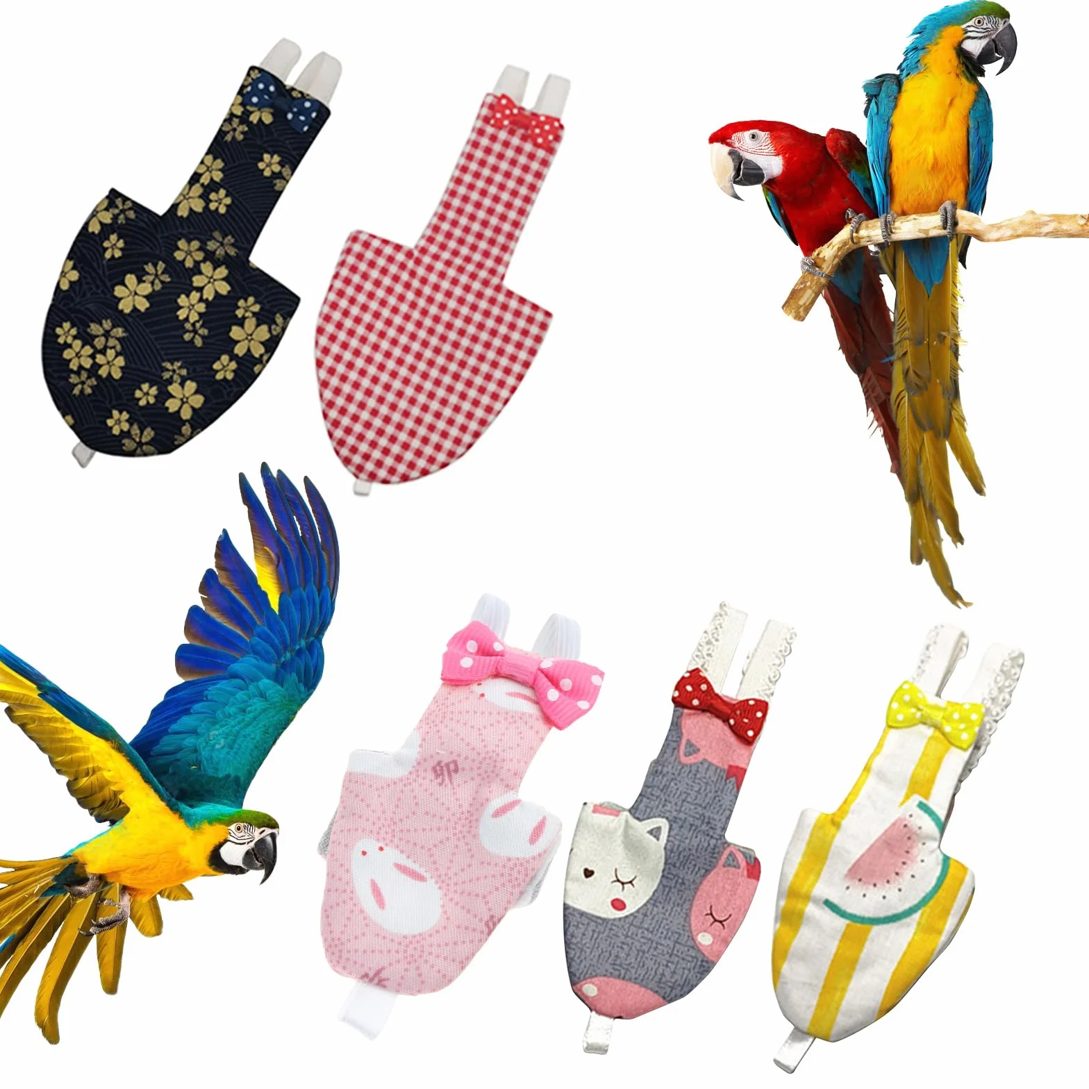 Costume pour oiseaux - Pantalon physiologique pour pigeons et perroquets - Couches douces et confortables