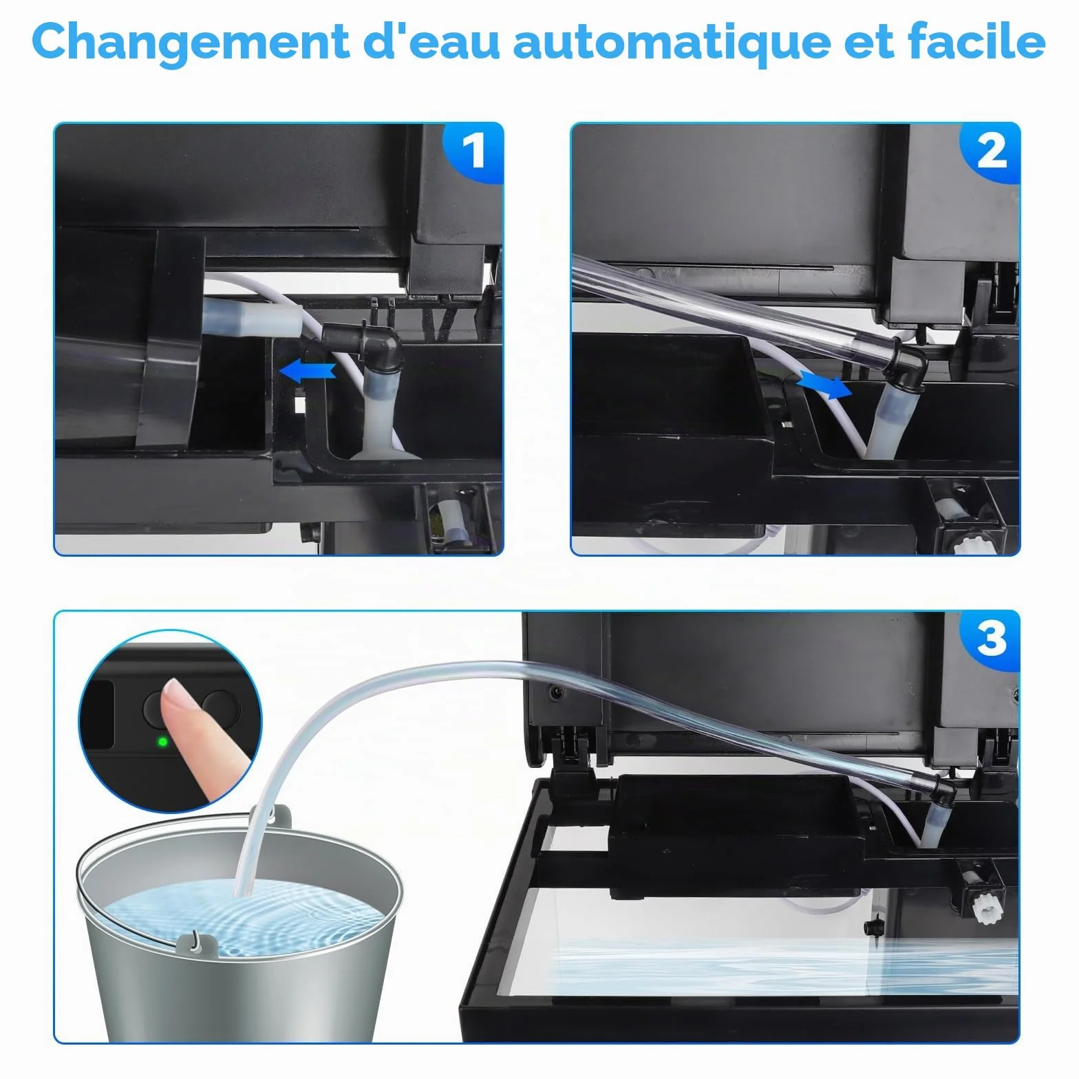 AQQA Kit de Démarrage Aquarium 14 L en Verre avec Filtre LED, 10 Couleurs Réglables, Nano Betta