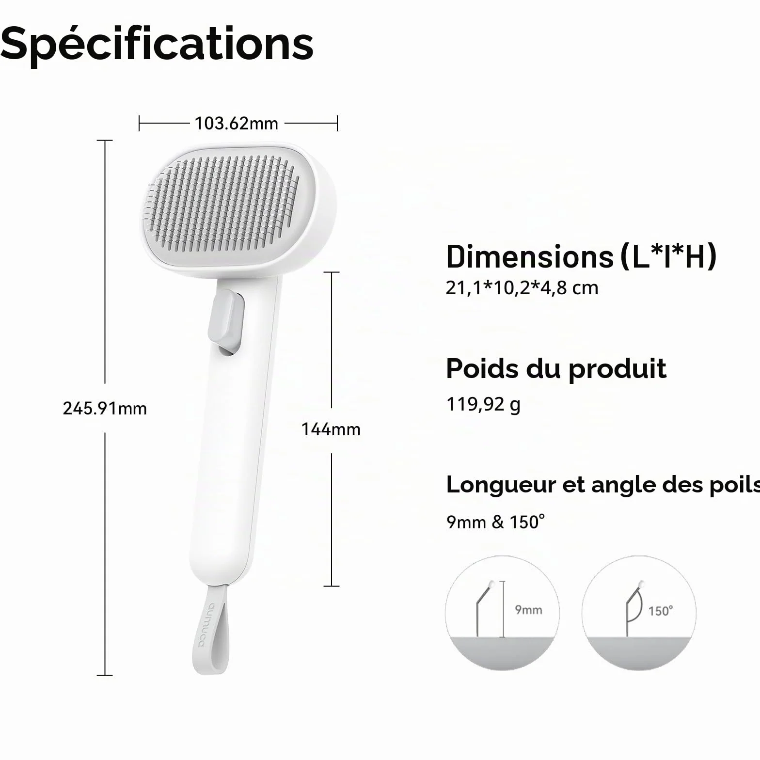 aumuca Brosse Autonettoyante pour Chat Poil Long Court Toilettage Sous-poil Massage
