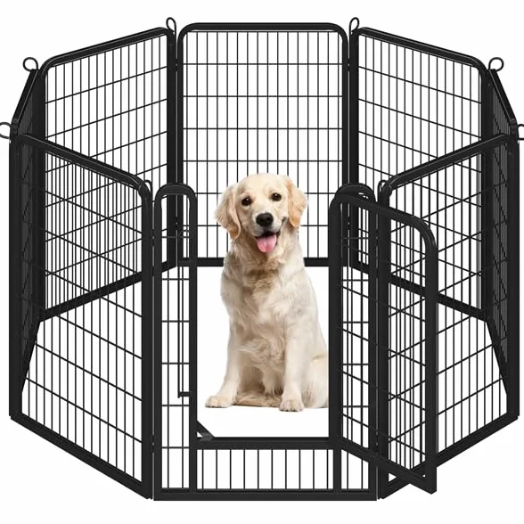 Yaheetech Parc pour Chien 8 Panneaux Enclos Métal 68 x 100 cm avec Porte