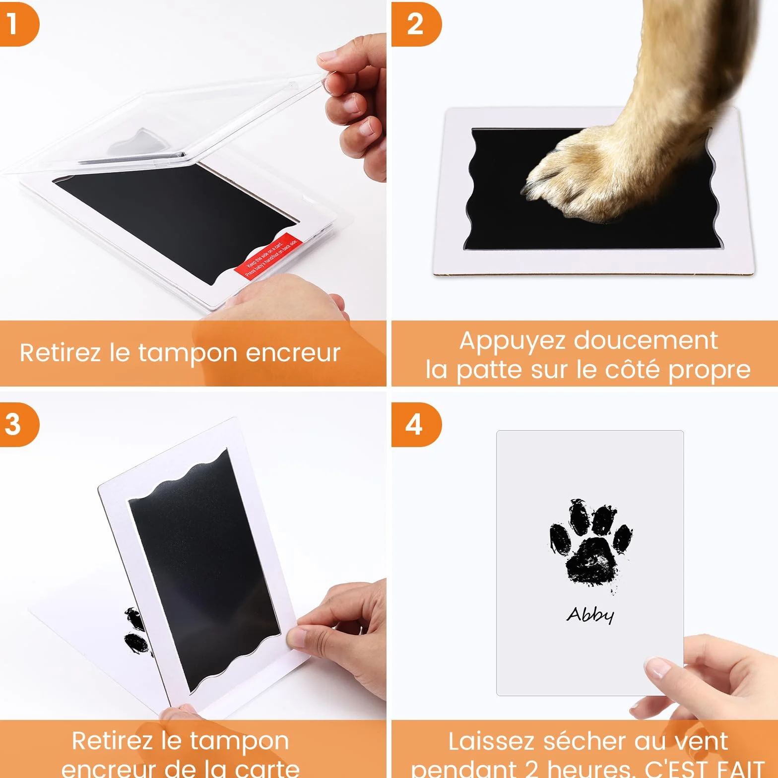 Kit Empreinte Bébé Pieds et Mains 4pcs avec Boîte Cadeau