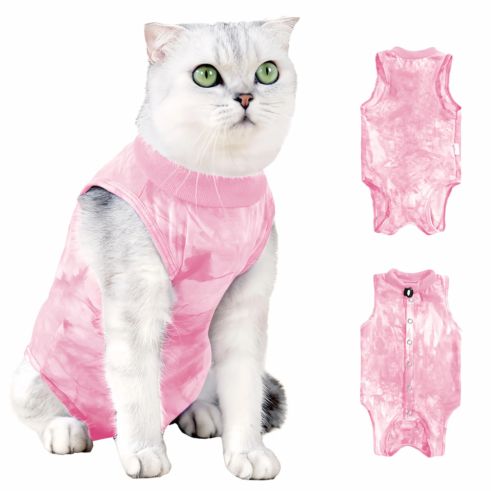 Combinaison de Récupération Chat Gilet Chirurgical Anti-Léchage Post Opératoire Rose M