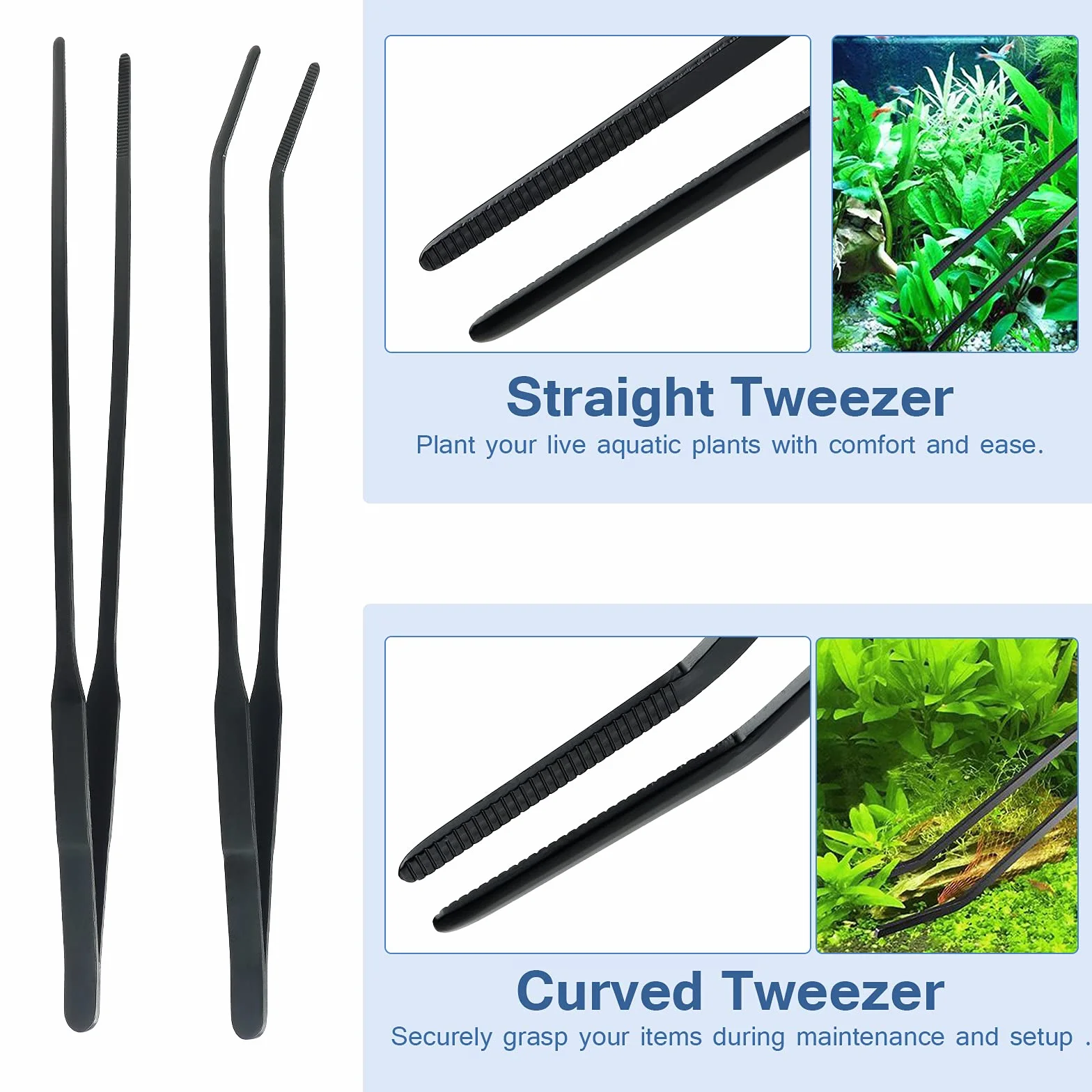 Kit d'outils d'aquascaping 7 en 1, Pinces à épiler en Acier Inoxydable pour Aquarium