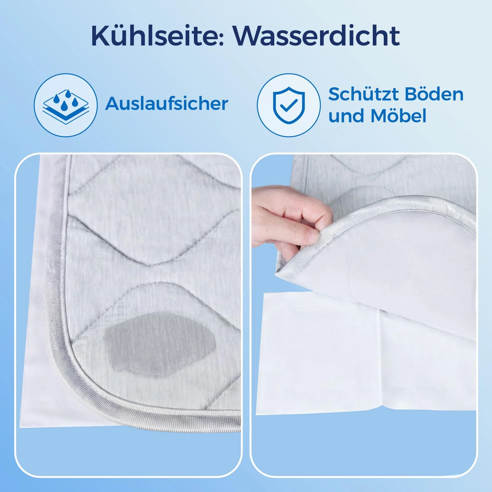 Rywell Housse Rafraîchissante Chien 80x112cm Imperméable Tapis Chien Double Face Lavable Gris