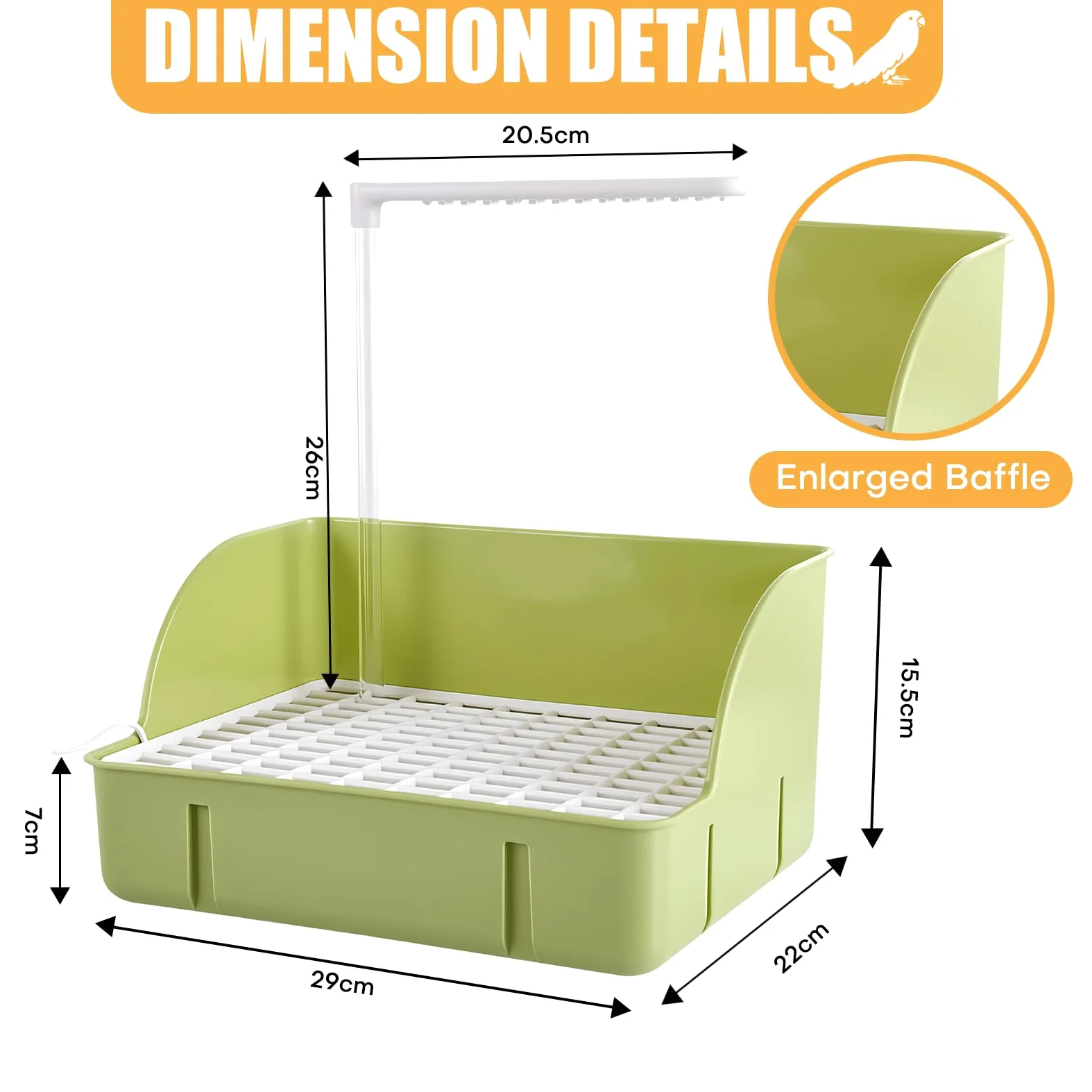Baignoire automatique pour oiseaux - Avec pompe - Accessoire de douche pour perruches, oiseaux et perroquets - Vert - Taille L