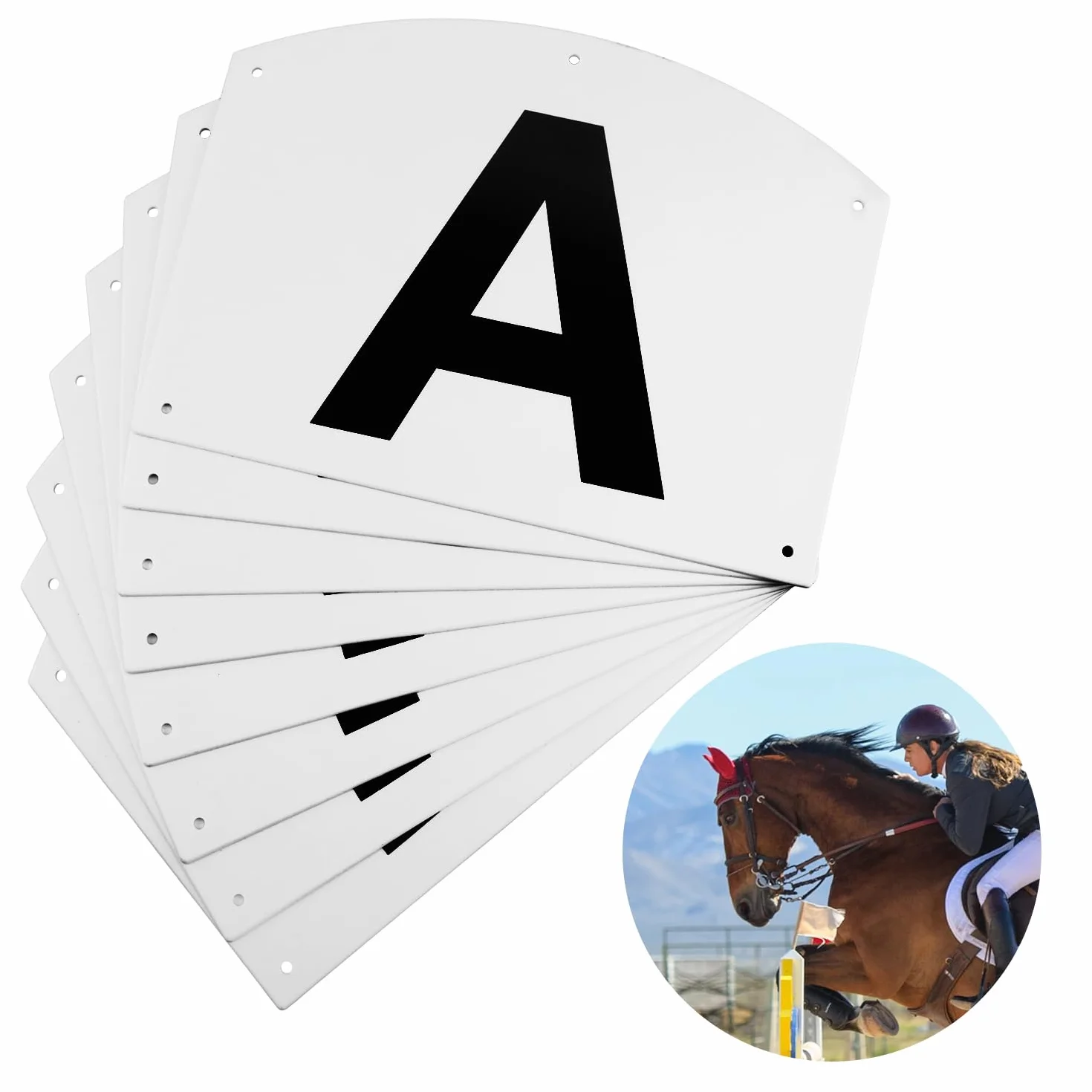 PEUTIER Marqueurs de Dressage Muraux pour Arène, Acrylique Grandes Lettres A B C E H K F M