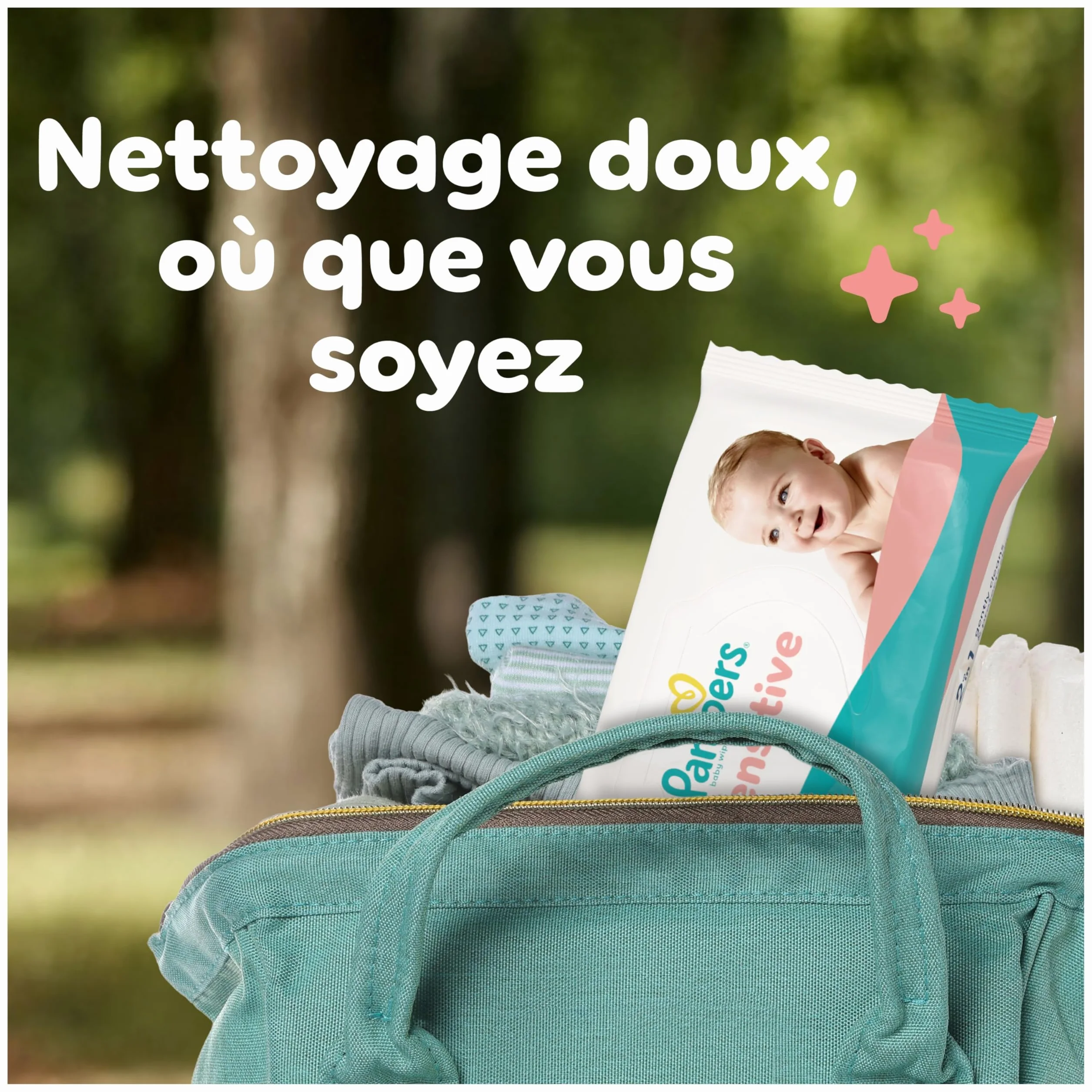 Pampers Sensitive Lingettes Pour Bébé 9 Paquets 720 Lingettes 2 En 1 Nettoie Protège Peau