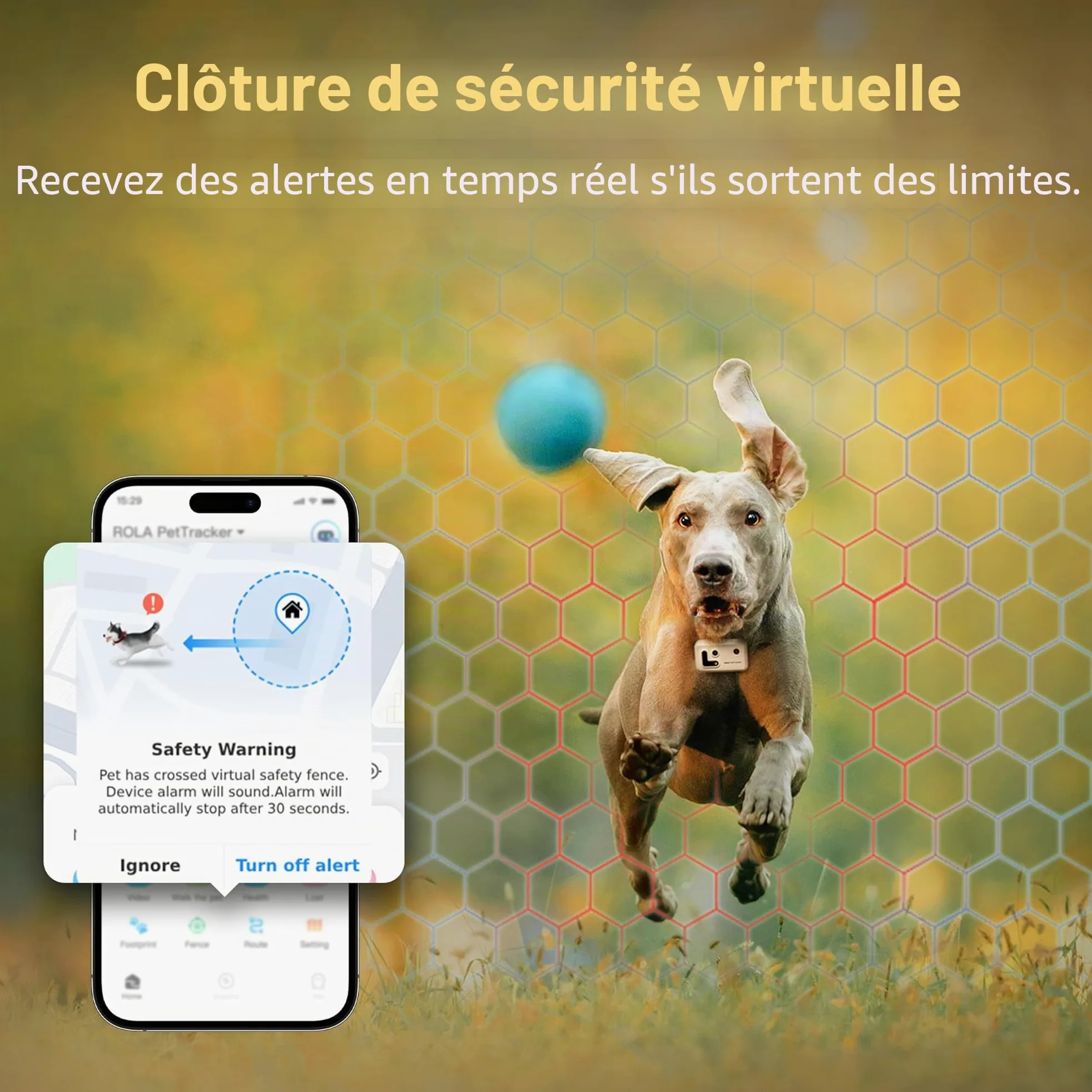 ROLA PetTracker | GPS pour chiens - Localisateur pour chiens avec GPS - Tracker d'activité - Couleur Blanc