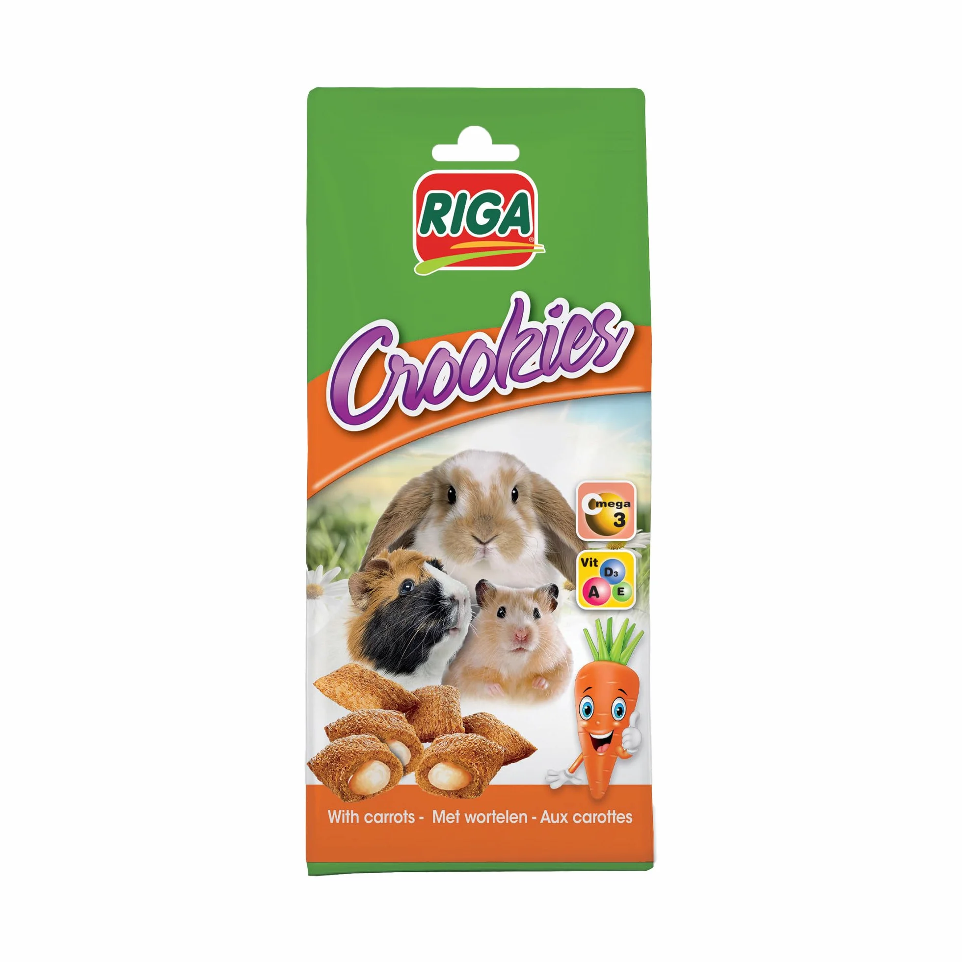 Crookies aux Carottes Biscuits pour Lapins Rongeurs Riche en Vitamines Oméga 3 50 g