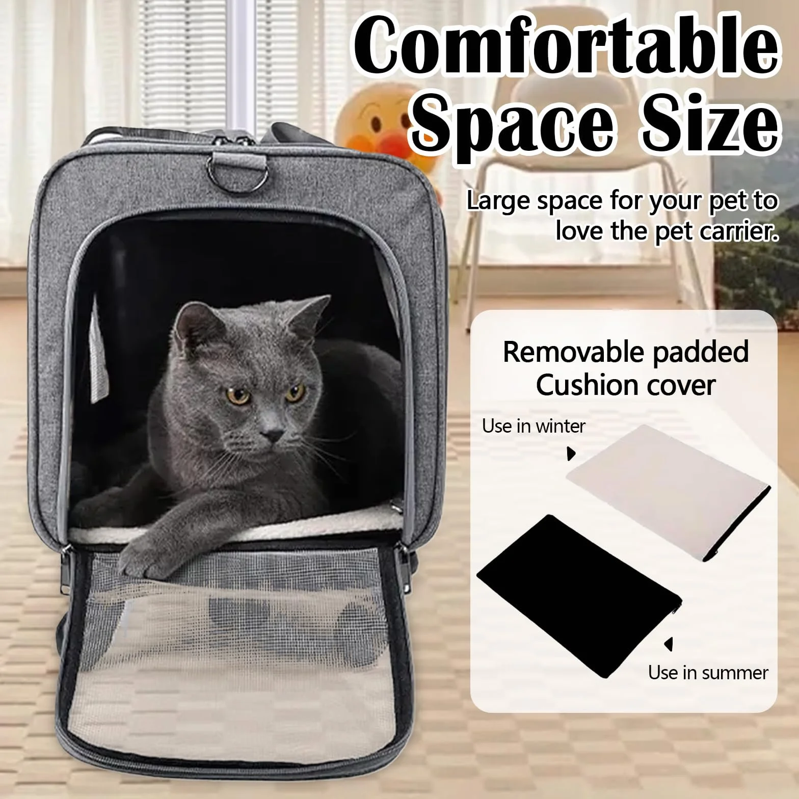 Sac de transport pour chats et chiens 48 x 40 x 32 cm poignée télescopique pliable jusqu'à 13,5 kg avec roues