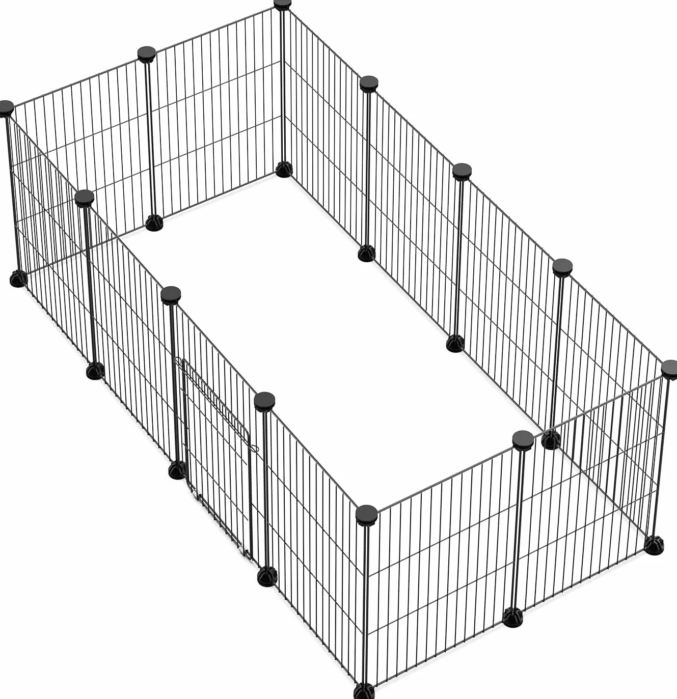 Langxun Cage de Lapin avec Porte, Enclos pour Petit Animal, Treillis Métallique Portable Intérieur Extérieur 30x38cm 12 Pièces