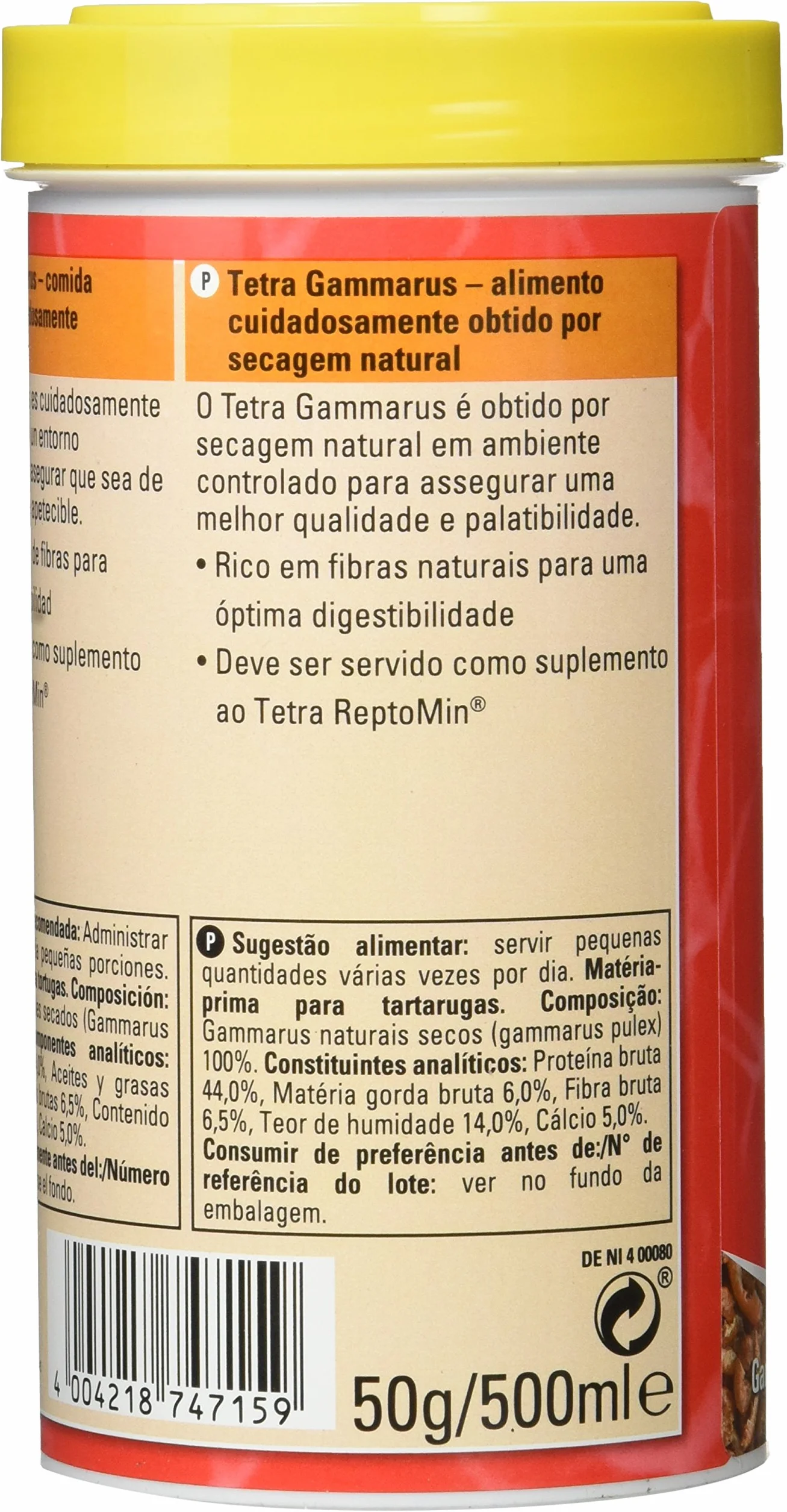 Tetra Gammarus Nourriture Naturelle pour Tortues Aquatiques aux Crevettes de Ruisseau Entiers 500 ML