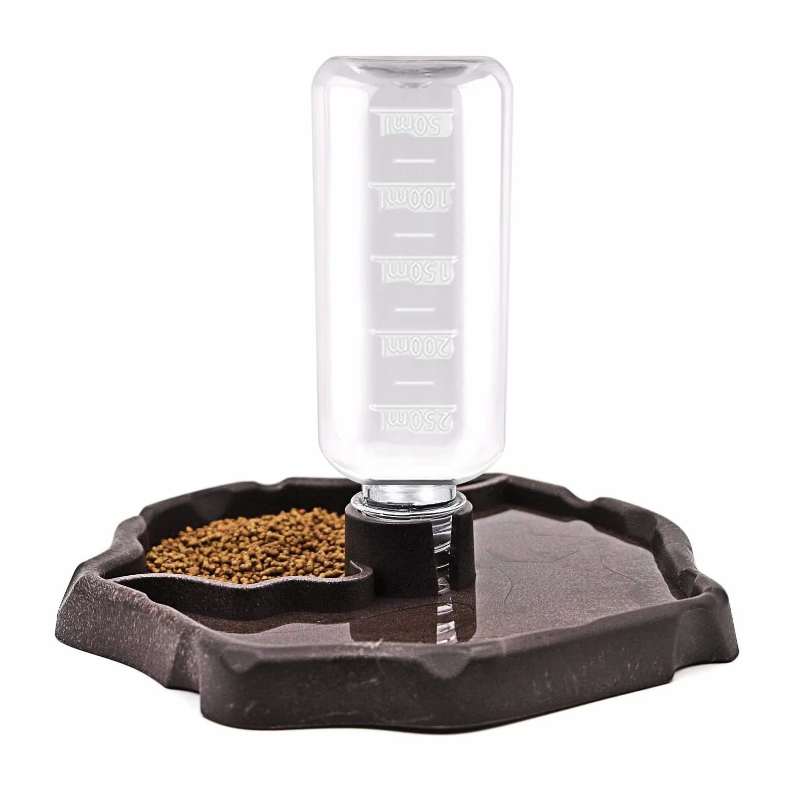 Bol d'eau pour Reptiles 2 en 1 270ML Distributeur Tortue Terrestre Marron