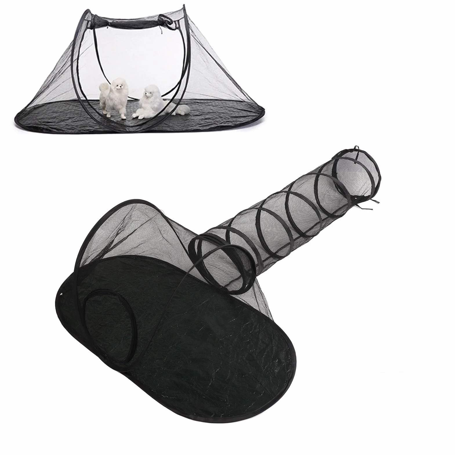 Enclos d'extérieur pour chat avec tunnel tente de jeu pliable portable