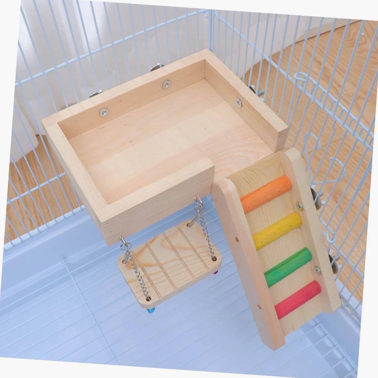 Beaupretty Jouet Échelle pour Animaux, Balançoire à Oiseaux, Matériau Sûr, Grand Format, Jeu D’Escalade pour Hamster et Perroquet, Accessoire Ludique pour Cage D’Oiseaux, Petits Animaux
