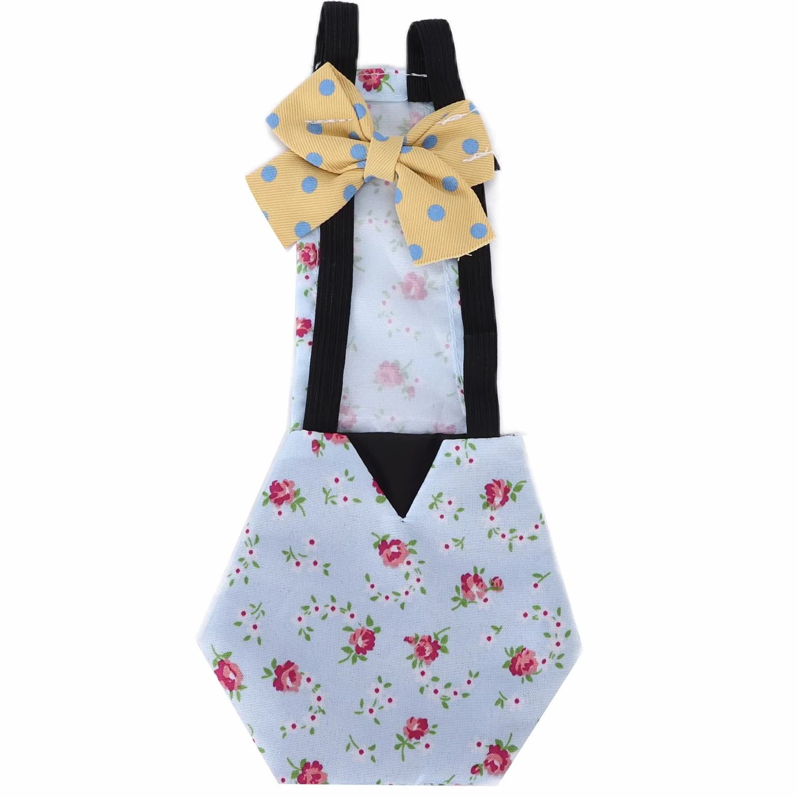 Couche Lavable pour Canard Poulet Oie avec Poche Intérieure Arc, Taille S, Fleur Bleue