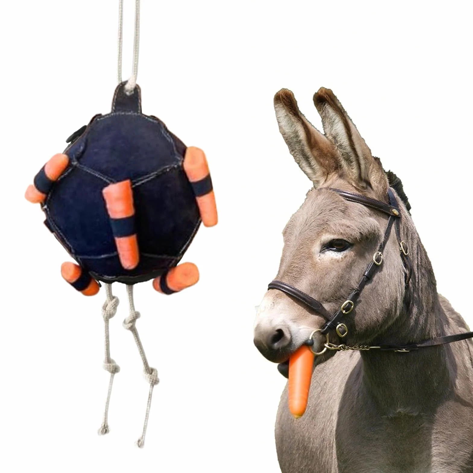 Boule de gâterie à cheval lent mangeur de foin - Balle d'alimentation interactive pour chevaux