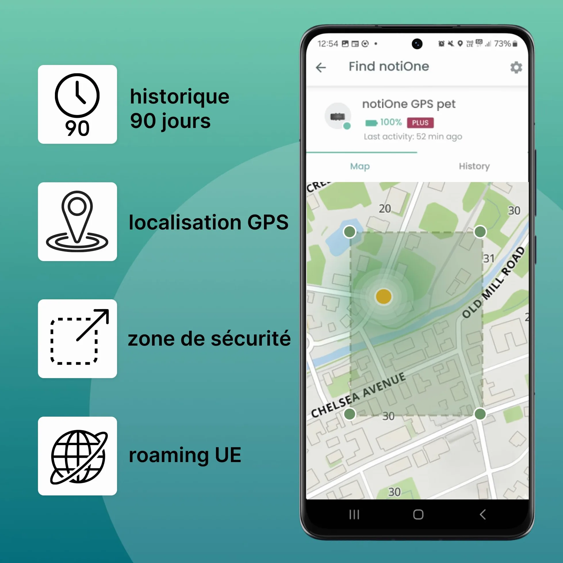 Traceur GPS Pet Plus sans Abonnement, Chien & Chat, géofence | Suivi d'activité et Roaming Gratuit, Etanche