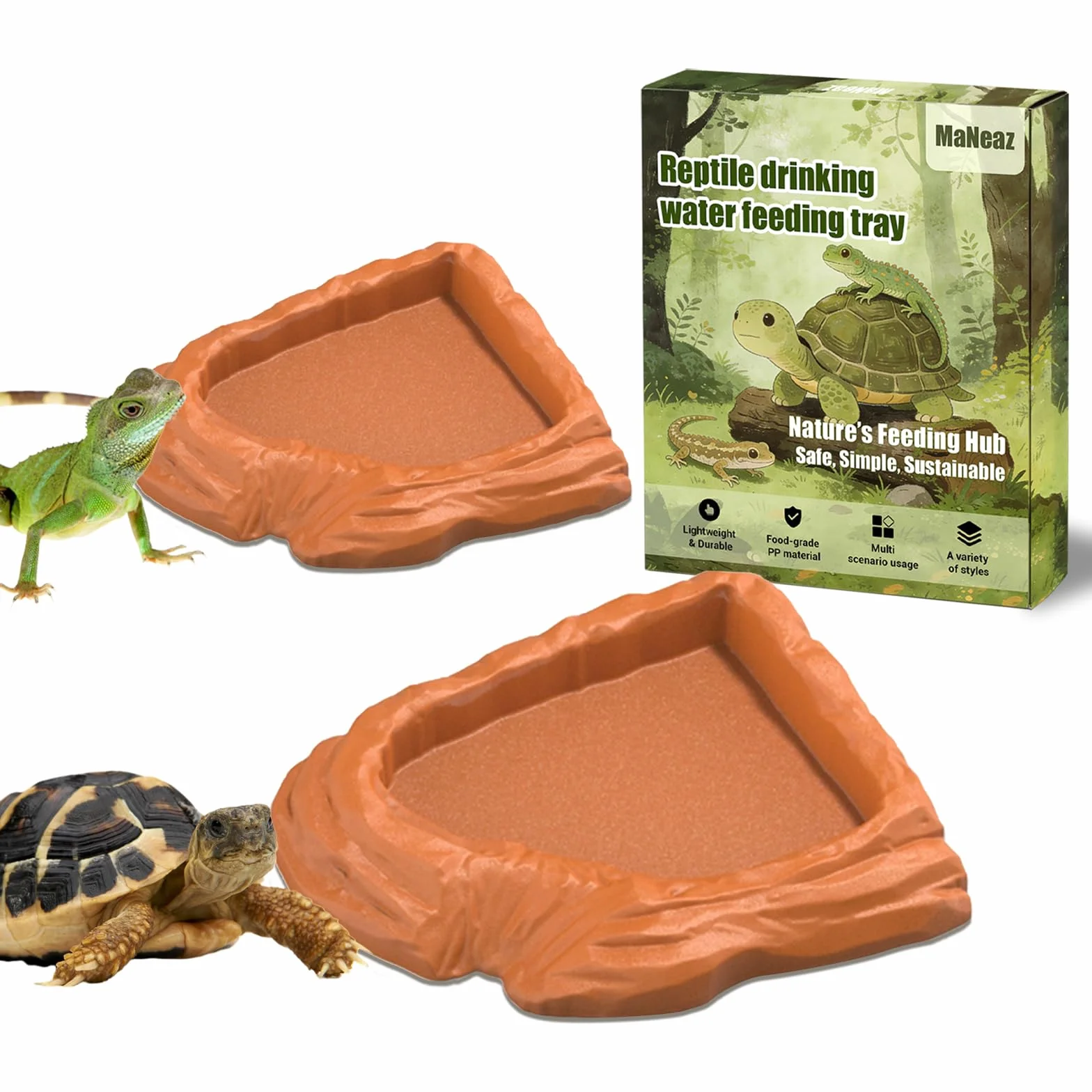 Abreuvoir Tortue Terrestre Accessoire Reptiles Bol Alimentation Pour Petits Reptiles Serpents Tortue Lézards
