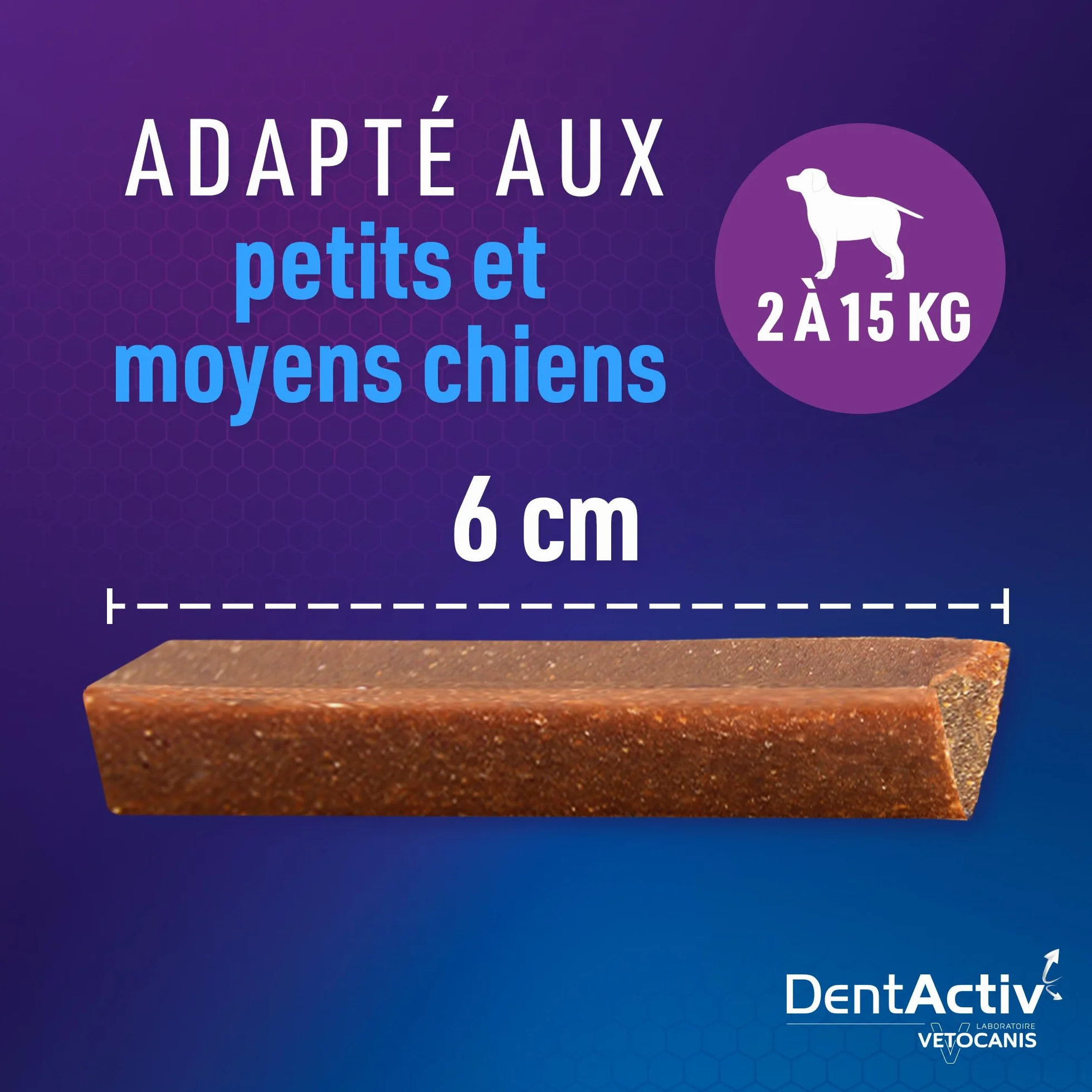 Vetocanis Dentactiv Stick Dentaire Friandises pour Chien 85% Poulet Hygiène Santé 2-15kg