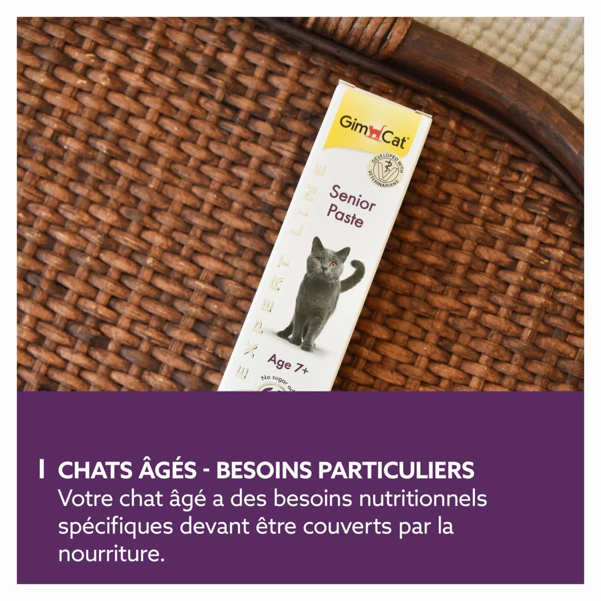 GimCat EXPERT LINE Pâte Senior Snack fonctionnel chats 7 ans 1 tube 50 g
