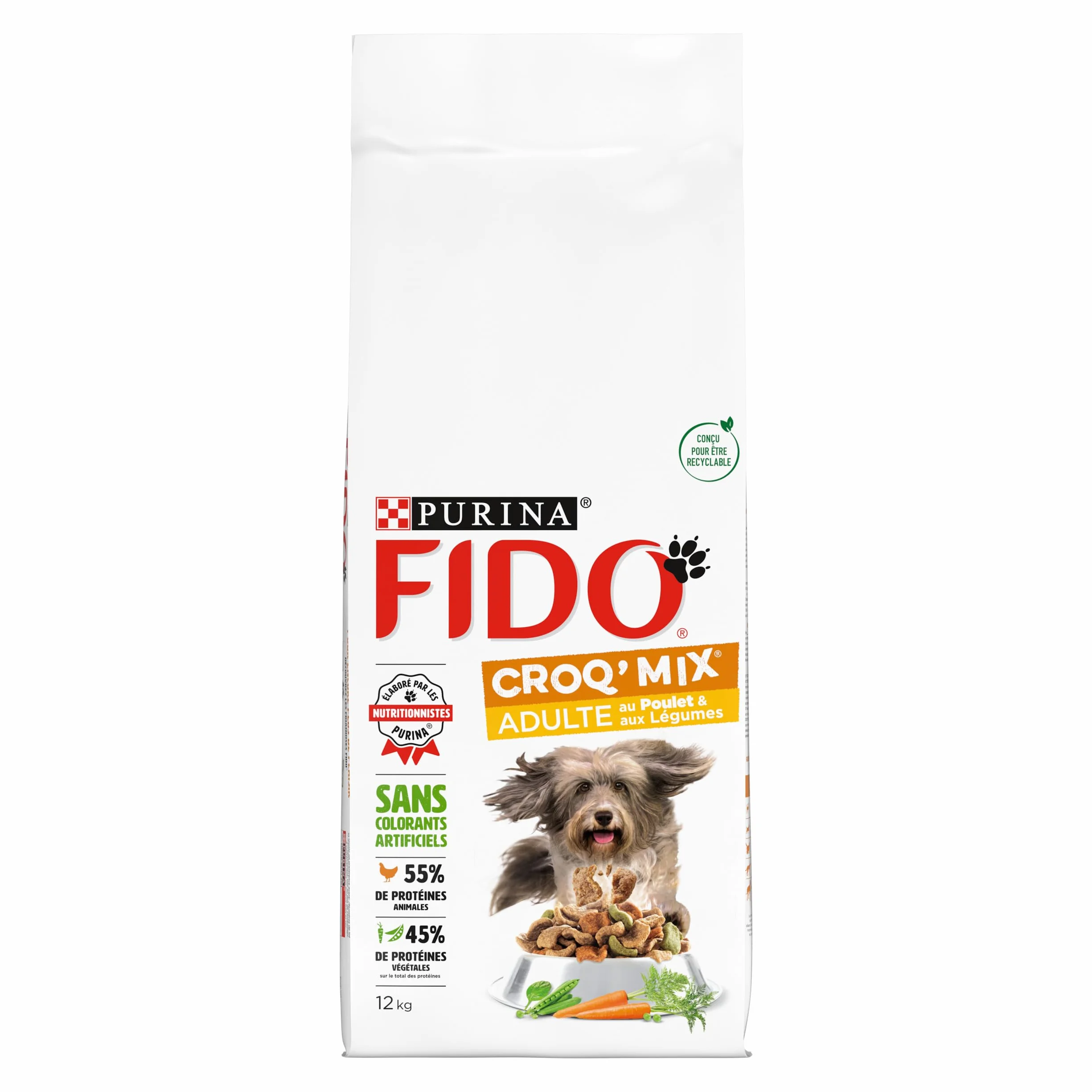 Croquettes Chien Adulte au Poulet & aux Légumes 12kg Sac