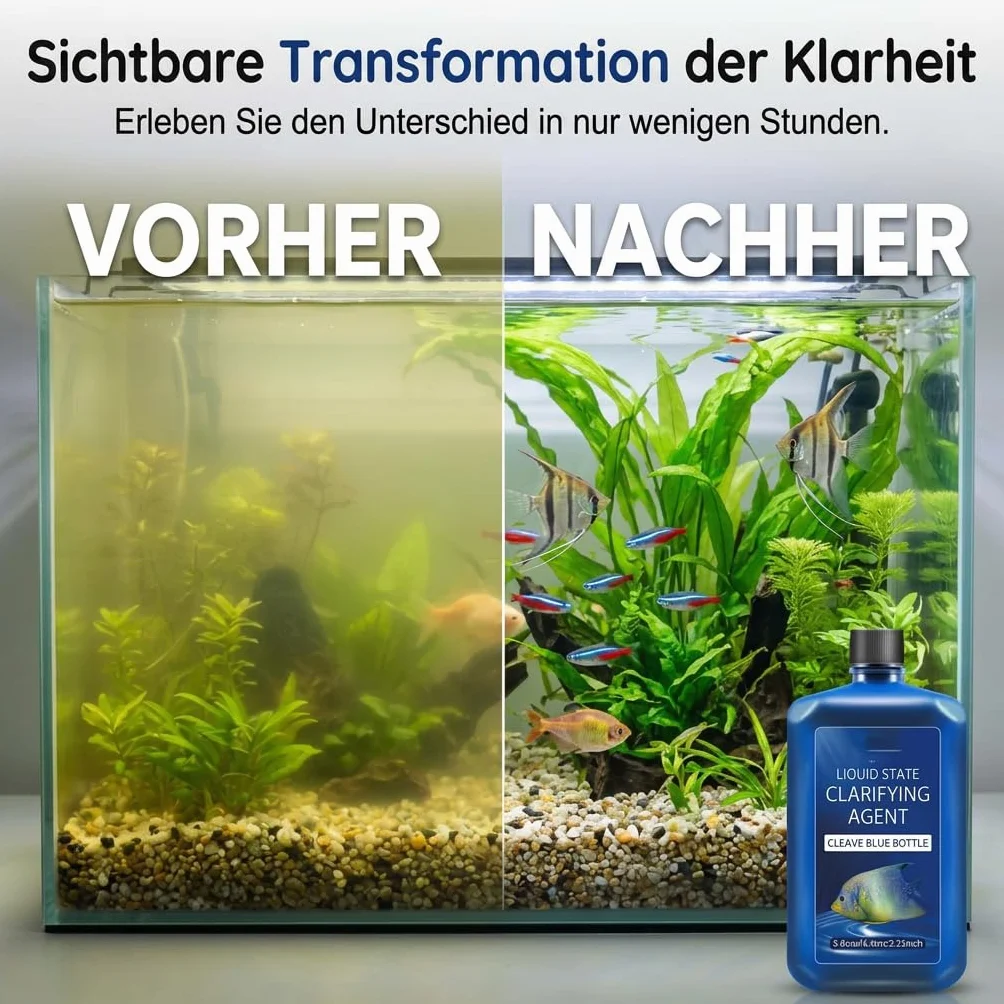 Clarificateur d'eau pour Aquarium À Action Rapide, 2026 Nouve Conditionneur Eau Aquarium, Naturel, Respectueux des Plantes, sans Danger pour Les Poissons, Efficace Toute L'année (2)