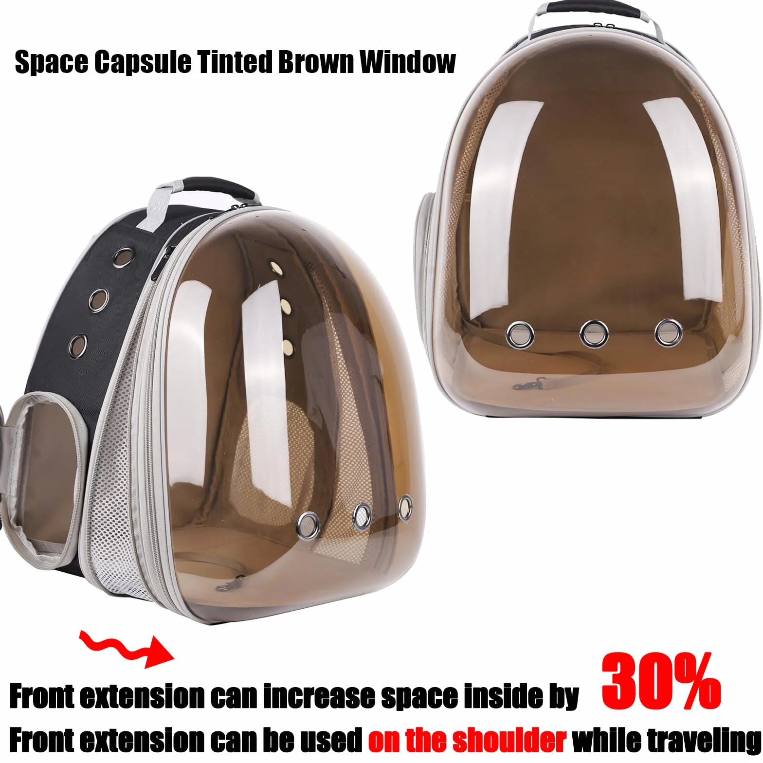 Sac à Dos pour Chat Interfashioner® 9 kg Fenêtre Bulle Transparente Transport Petite à Grande Taille