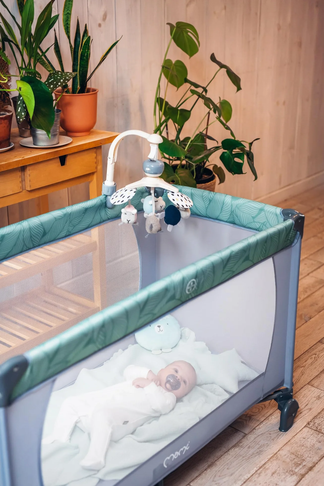 MoMi KIKI Carrousel mobile pour bébé 4 jouets sensoriels 5 mélodies bruit blanc 0-5 mois
