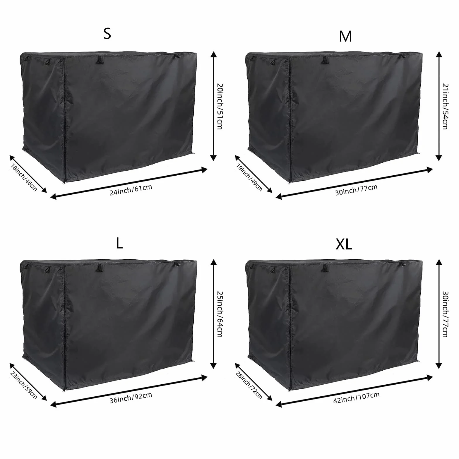 Housse de cage pour chien imperméable anti-UV double porte 106,7 cm