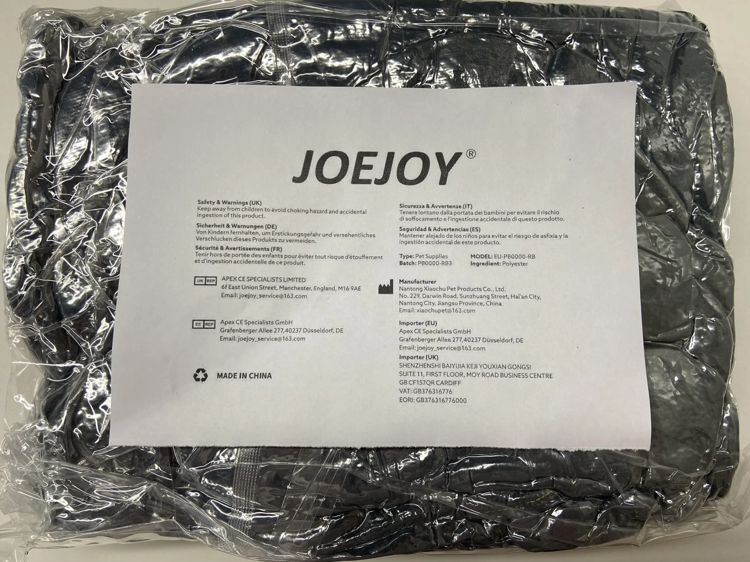 JOEJOY Panier pour Chien Grande Taille, Lit Chien Lavable Pelucheux, Antidérapant Coussin Anti-anxiété, 89x63x23cm