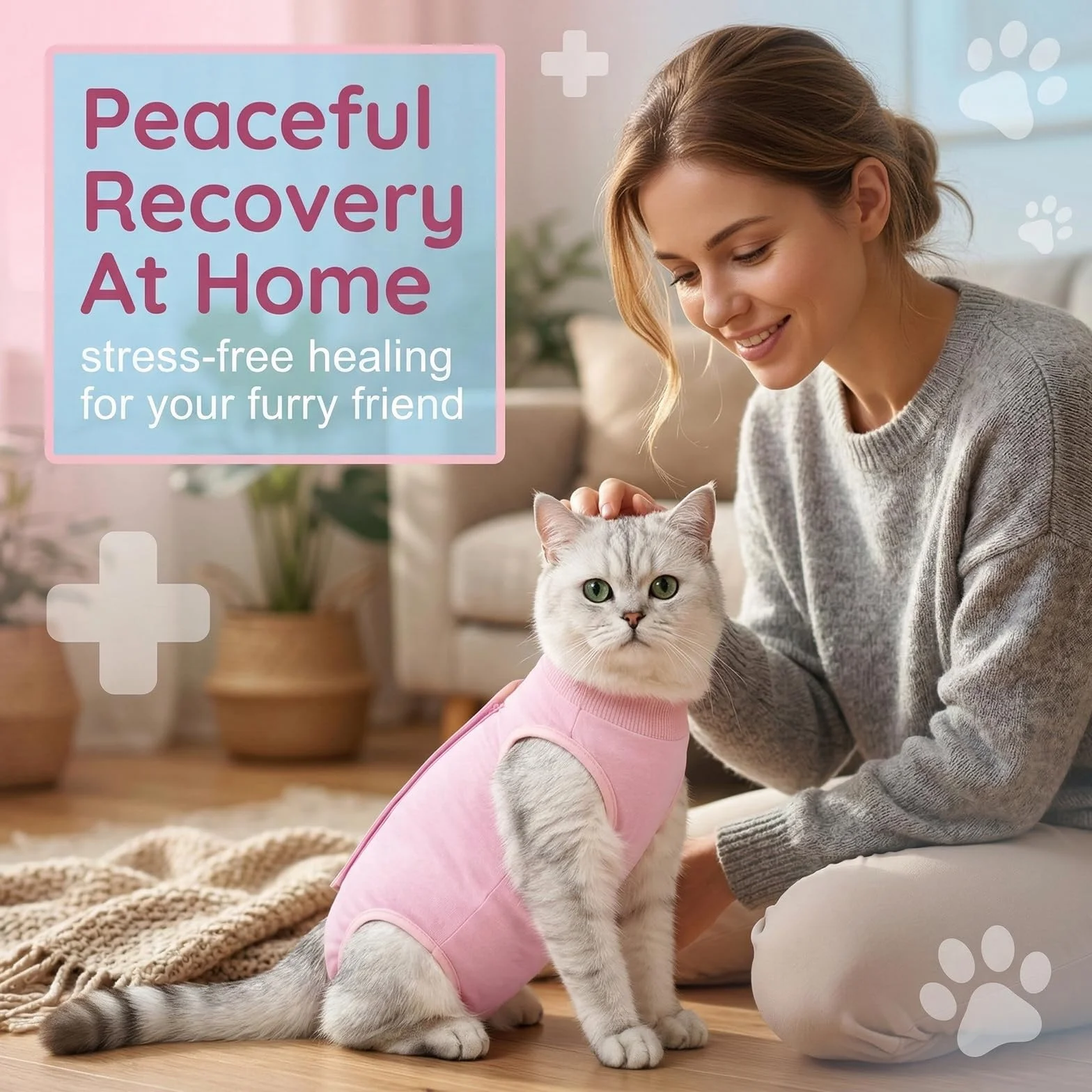 Combinaison de Récupération Post Opératoire Stérilisation pour Chien Rose S (1-2kg)