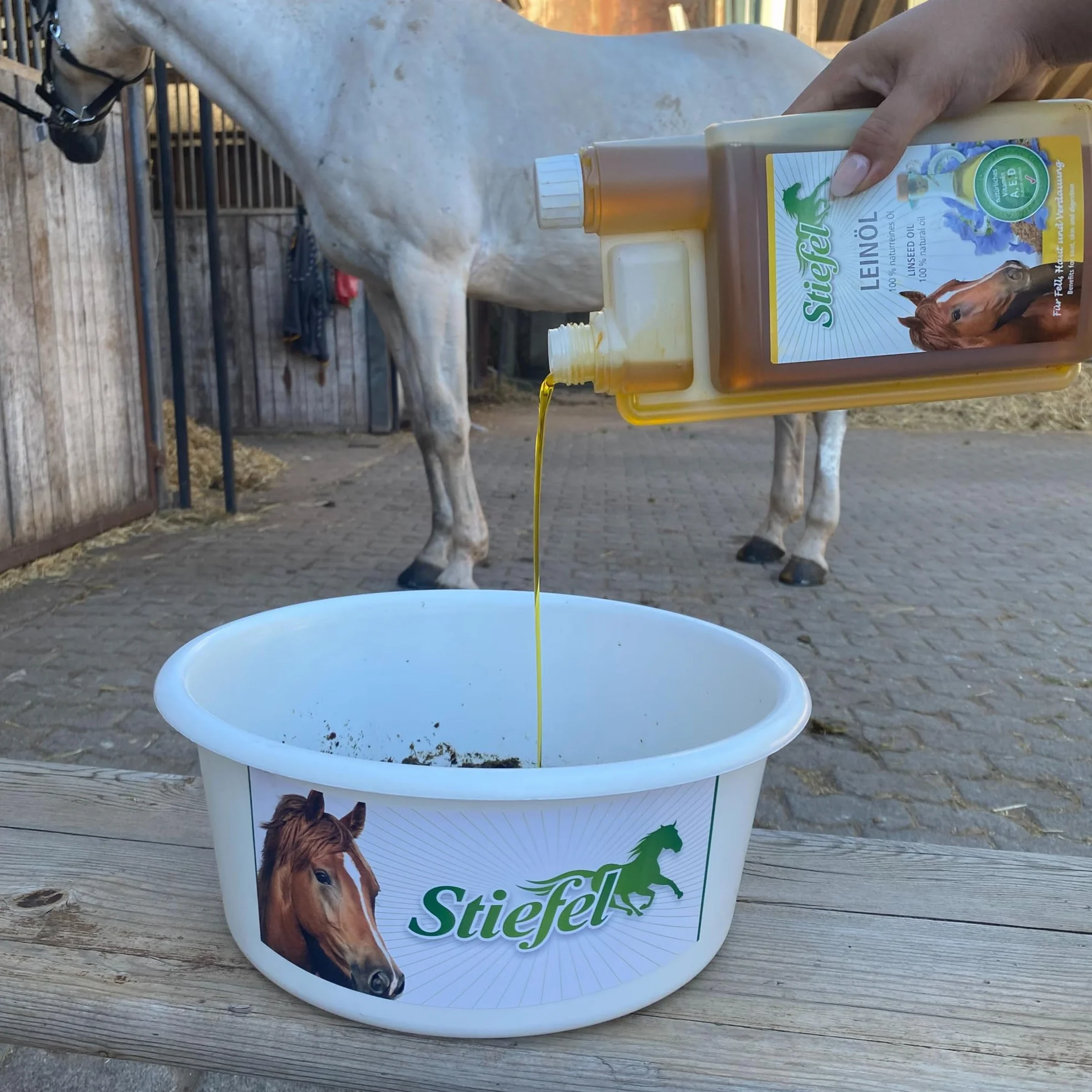 Huile de lin pour chevaux - Lot de 2 x 1 l - Complément alimentaire naturel
