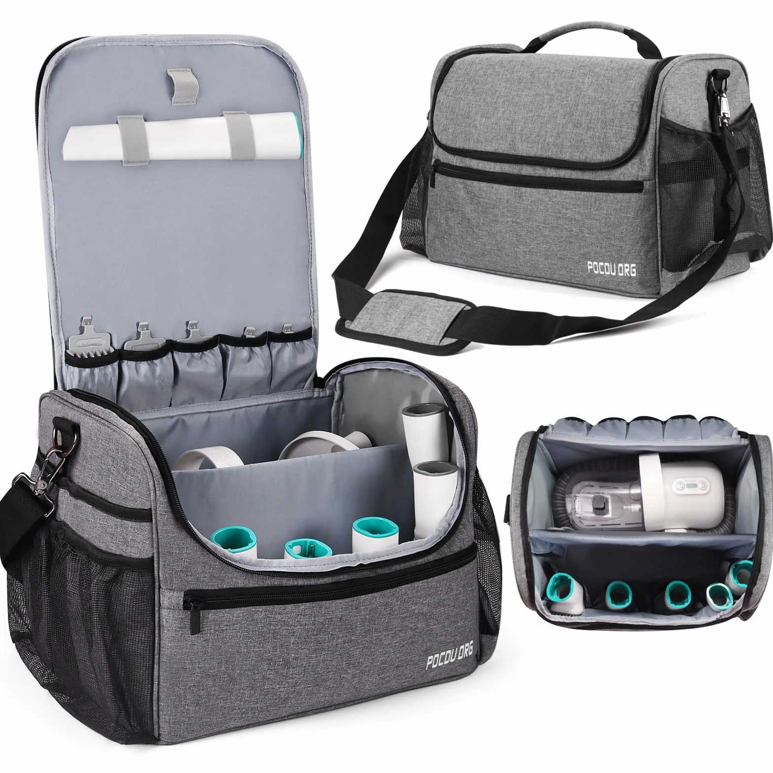 Sac de Transport pour Fournitures de toilettage pour Animaux de Compagnie – Compatible avec l'aspirateur de toilettage Oneisall/Neabot, Grande capacité – Sac Uniquement (Gris)