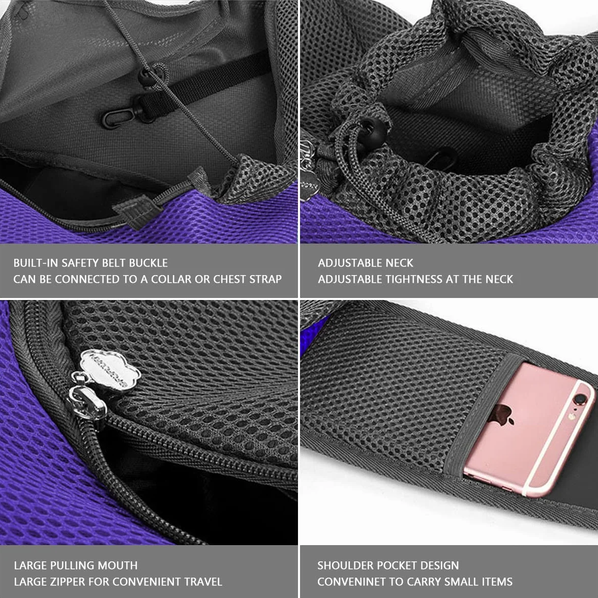 Sac à Dos de Transport Souples pour Animaux de Compagnie Chat Chien