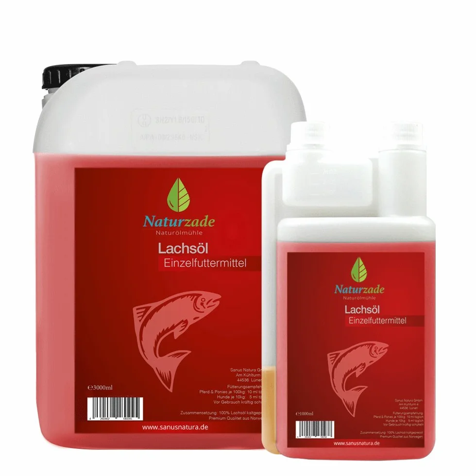 Naturzade Huile de saumon 4 litres oméga 3 et 6 pour chiens et chevaux
