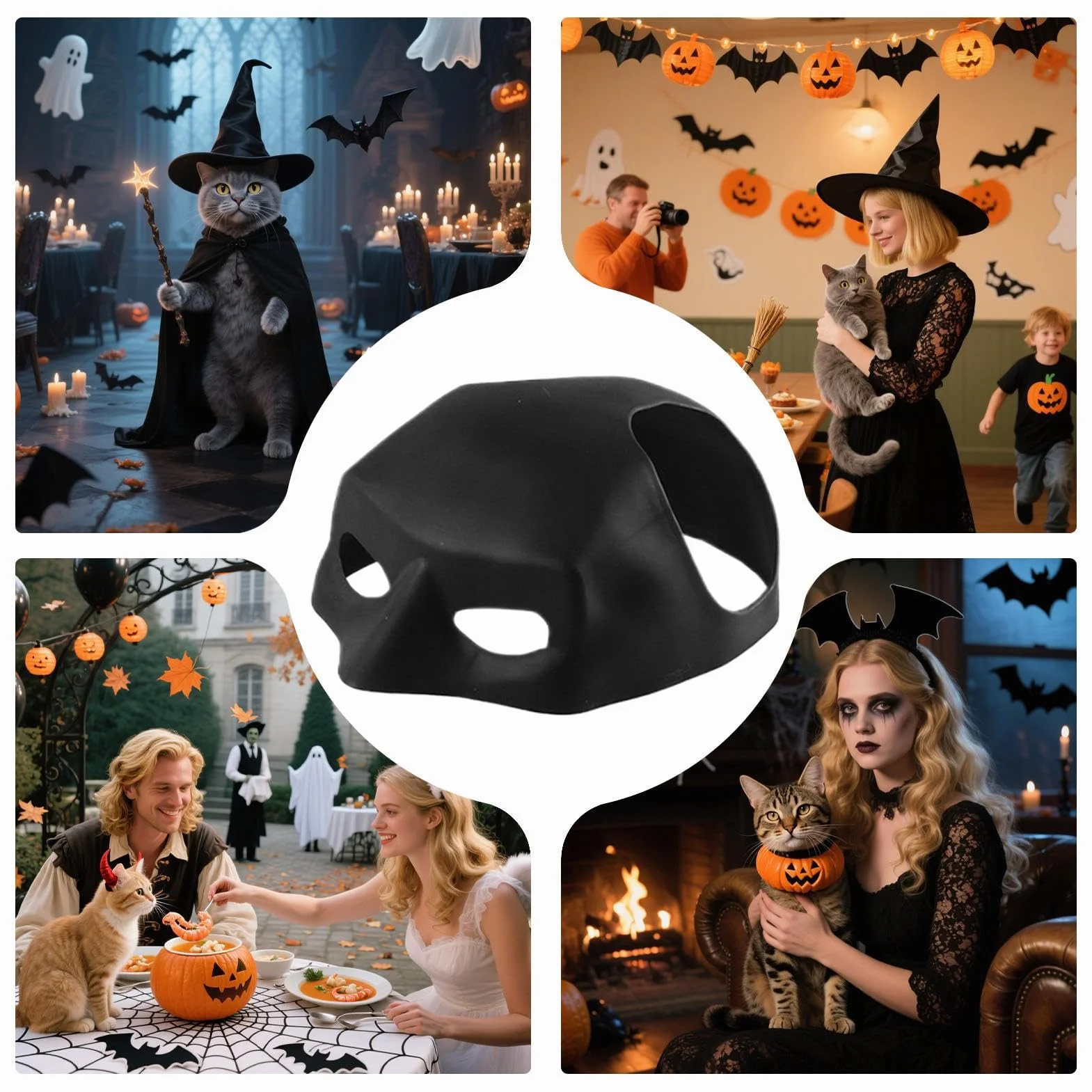 Masque De Chauve-Souris pour Chats, Chapeau Cosplay, Décoration Halloween, Accessoire Déguisement B-atman