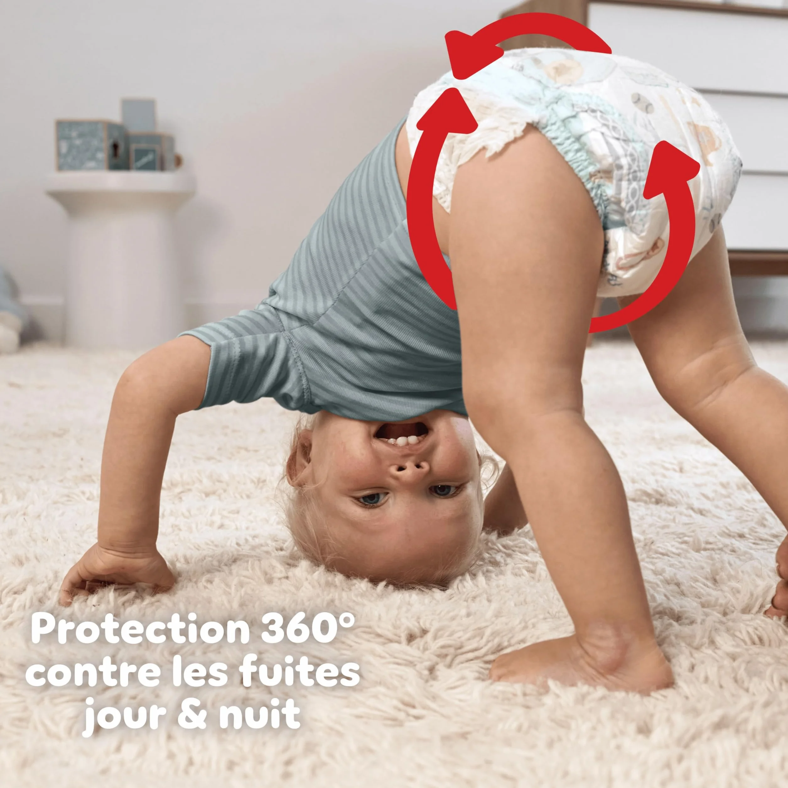 Pampers Baby-Dry Pants Taille 5 160 Couches-Culottes 12-17kg Maintien 360° Stop & Protect Nuit Sans Fuites Pack 1 Mois