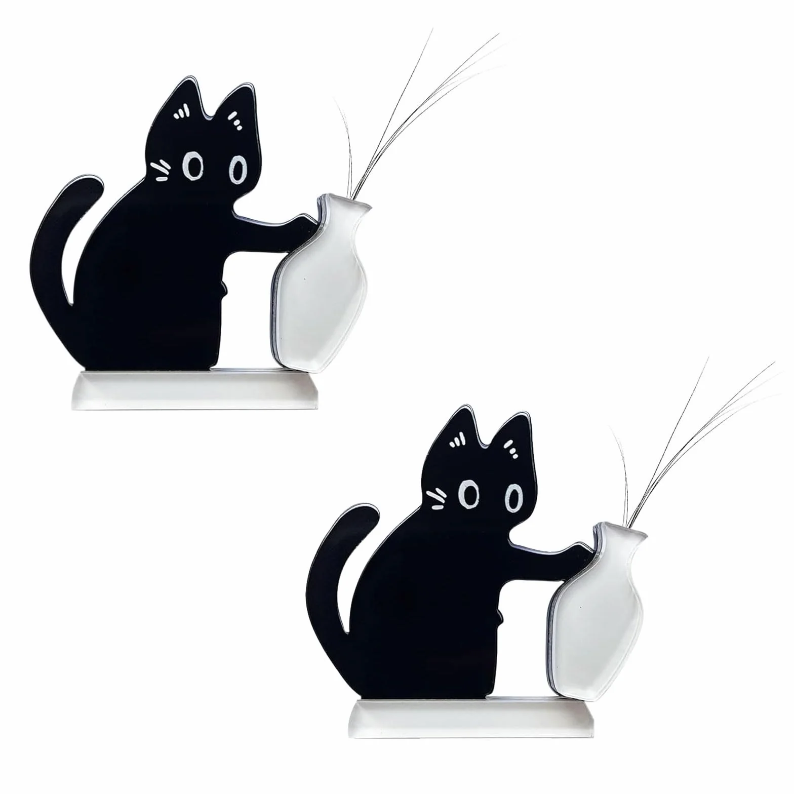 Ensemble Aimant Souvenir Poils d'animaux Chat, Décoration Réfrigérateur & Mur, Set de 2
