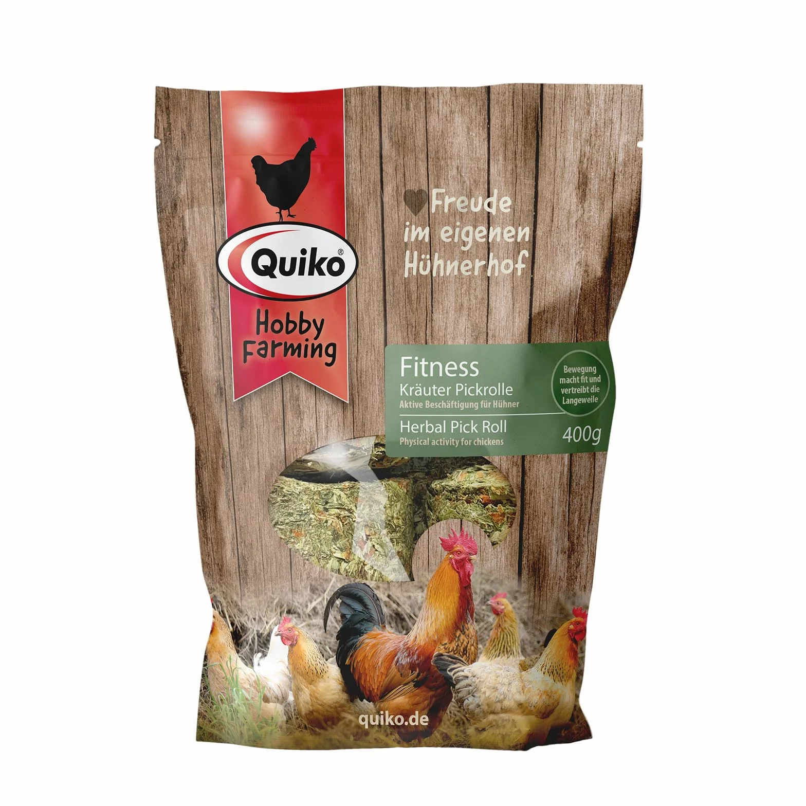 Quiko Fitness Rouleau à Pic aux Herbes 400g - Hühner Beschäftigung