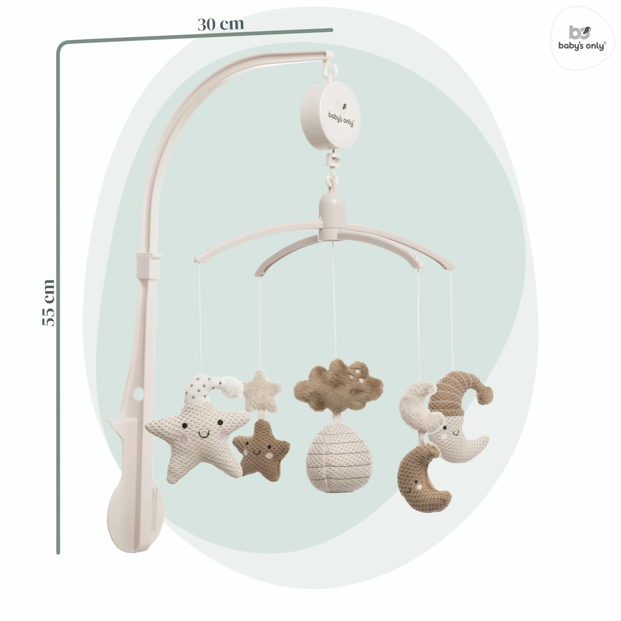 Baby's Only Mobile musical Baby Heaven Boîte à musique bébé avec figurines tricotées Clay/Warm Linen