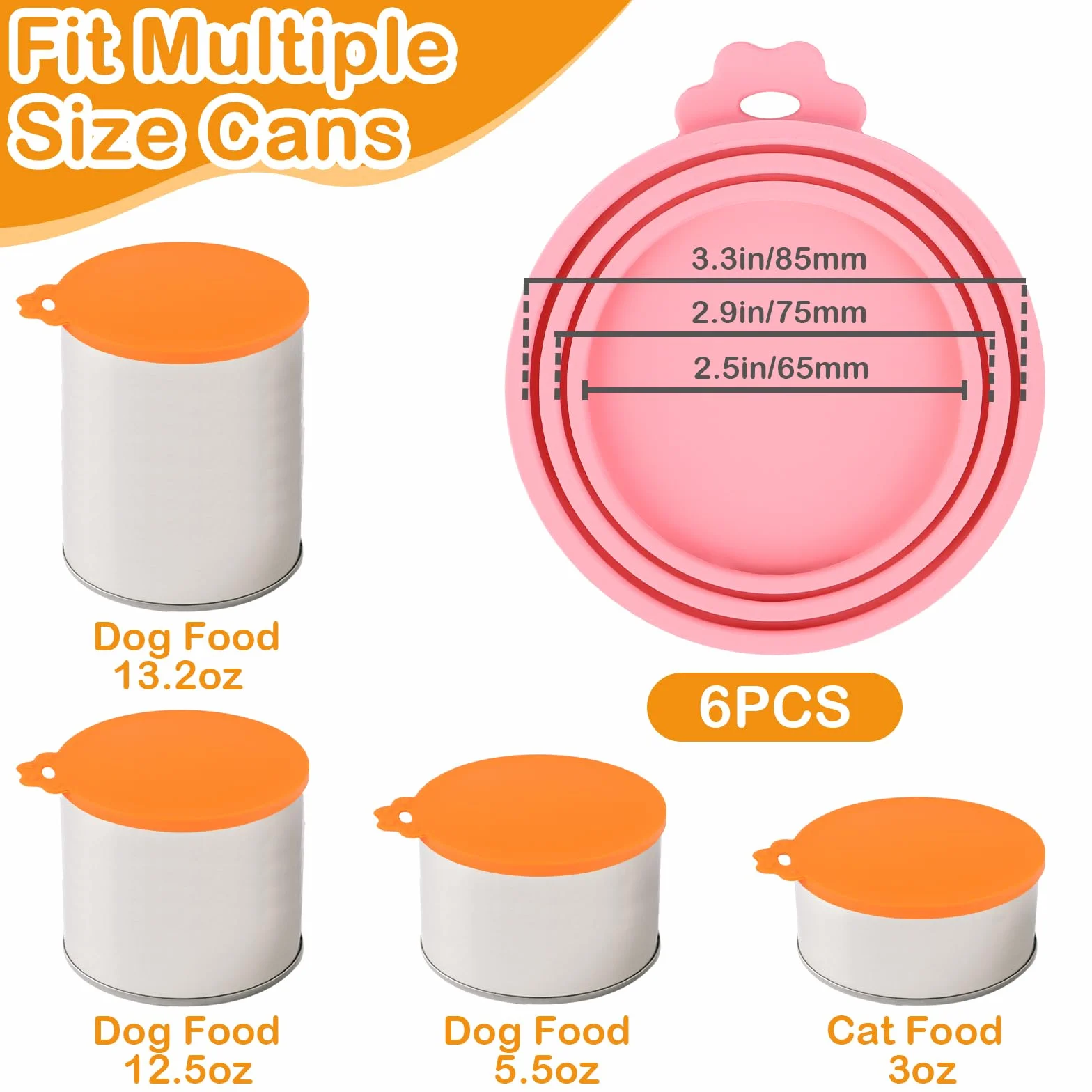 Couvercles Silicone Conserve 6 Pièces, Coque Silicone Taille Multiple