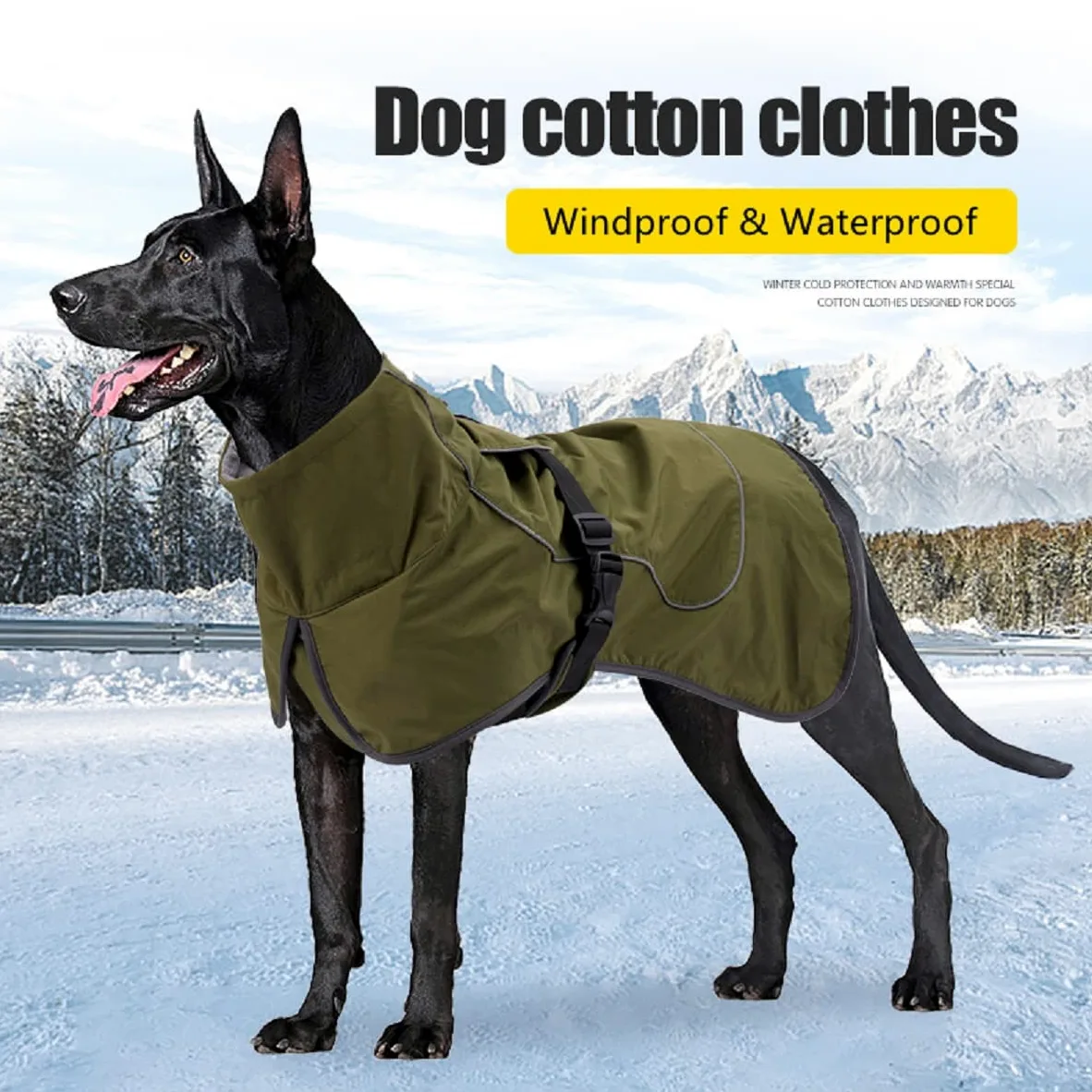 Veste de Pluie pour Chien imperméable avec intérieur en Velours, Bande réfléchissante, Noir, XXL