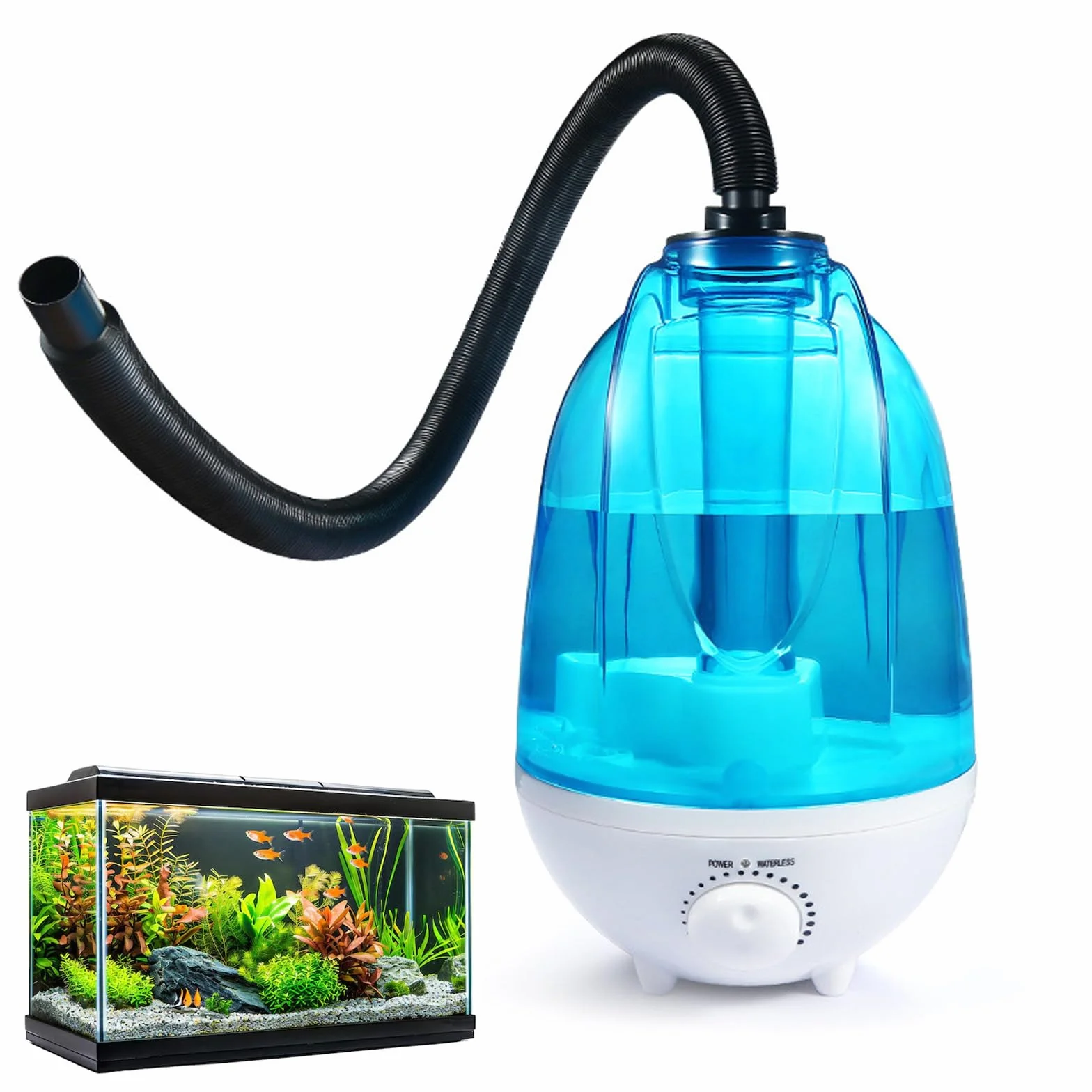 Brumisateur pour Terrarium 4L - Générateur de Brume 300mL/h avec 7 Couleurs de Veilleuse - Humidificateur Ultrasonique pour Reptiles